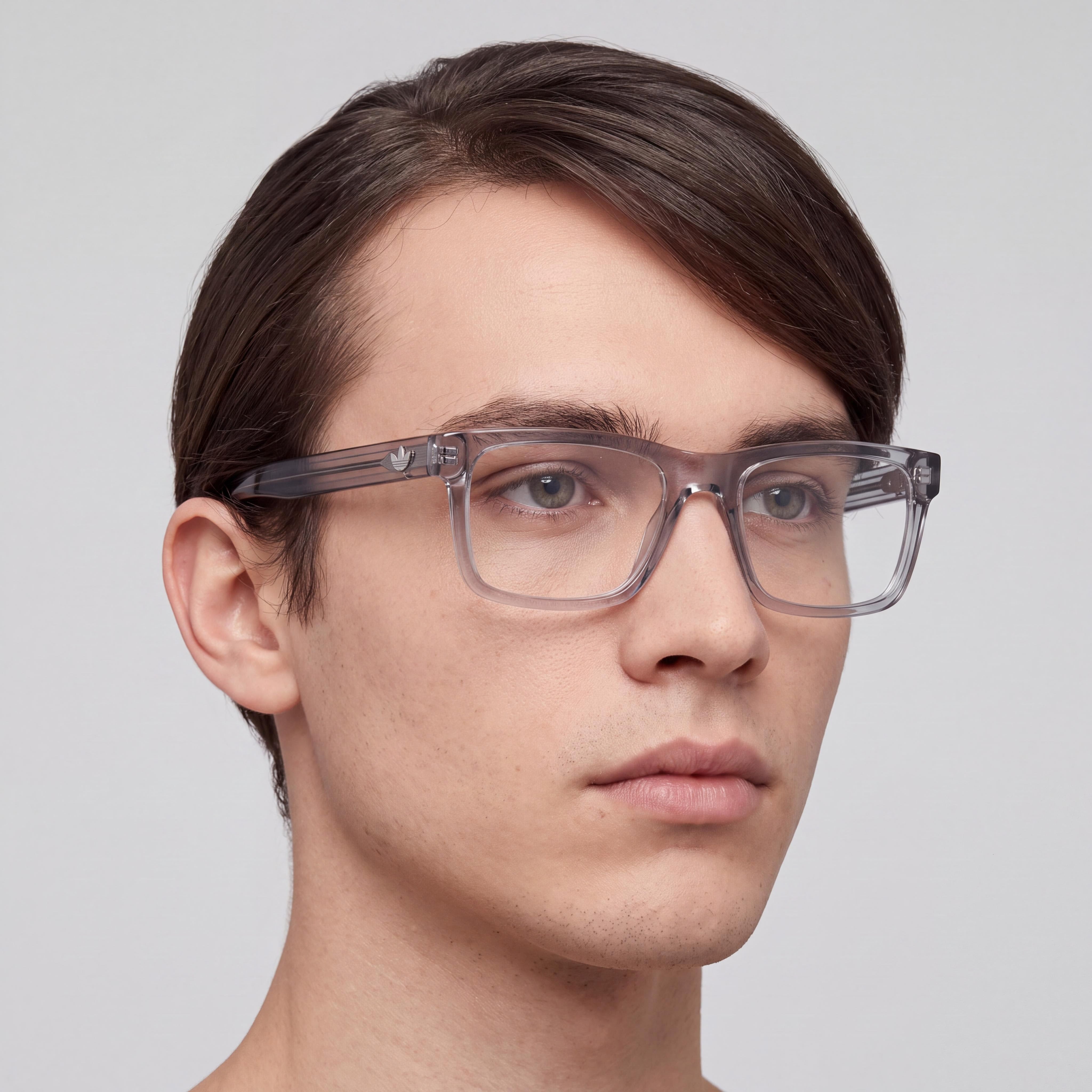 adidas Originals Or5107 Gafas Ópticas Unisex de Montura de Plástico Gris Brillante con Lentes de Policarbonato, 53mm Ancho de Lente, Photo 4