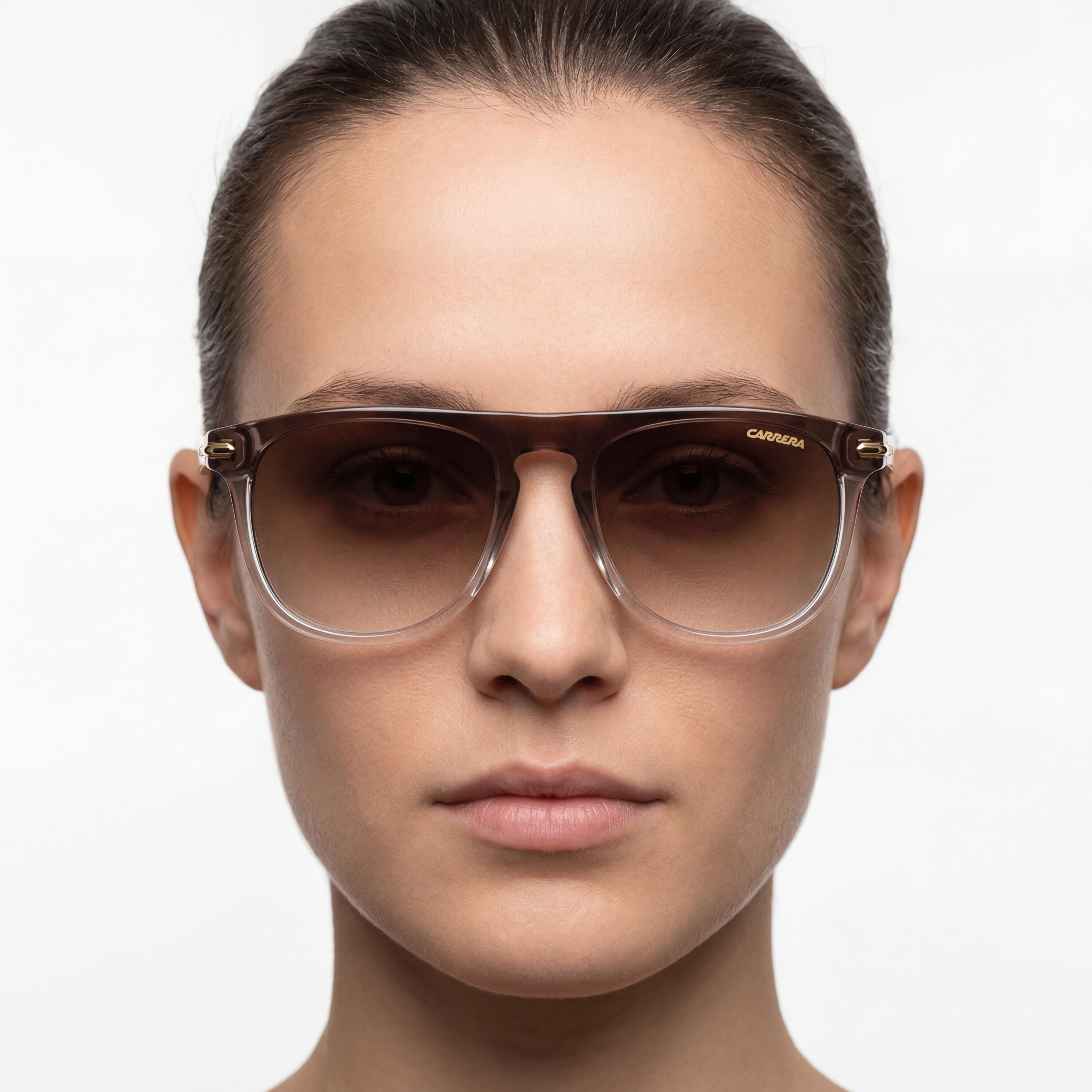 Carrera CARRERA 267/S Men's Transparent Faded Brown Acetate Sunglasses with Gradient Dark Brown Lenses, Good UV Protection, 56mm, Photo 4