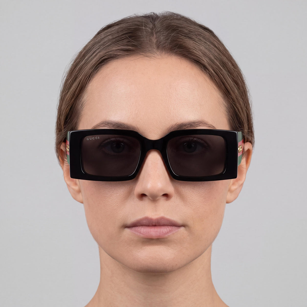 Gafas de sol para mujer Gucci GG1860S-001 con montura de plástico negra/verde, lentes negras polarizadas con protección UV, 52 mm, Photo 5