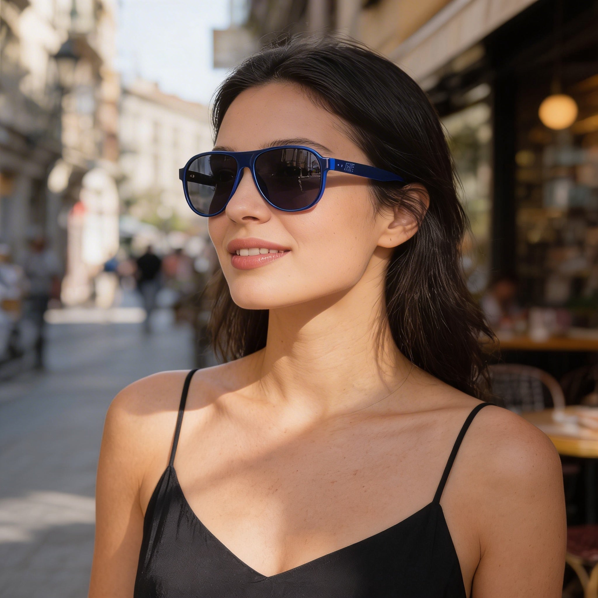 Nike Vintage Icon Unisex Plastic Frame Sunglasses Blue Void Blue with Solid Blue Lenses, 100% UV Protection 59mm, Photo 3