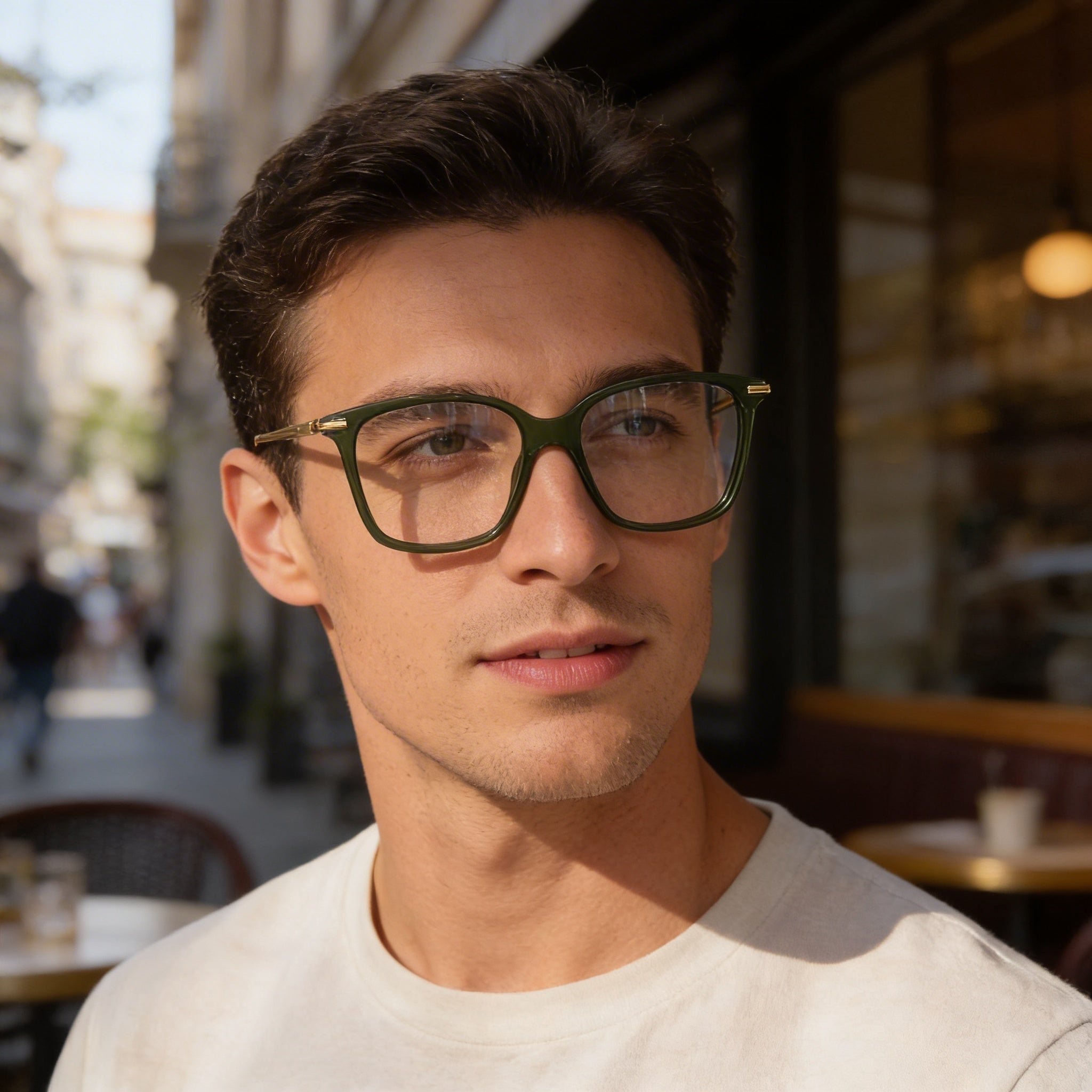Salvatore Ferragamo Sf2992 Men's Acetate Eyeglass Frame Transparent Khaki 53mm, Photo 4