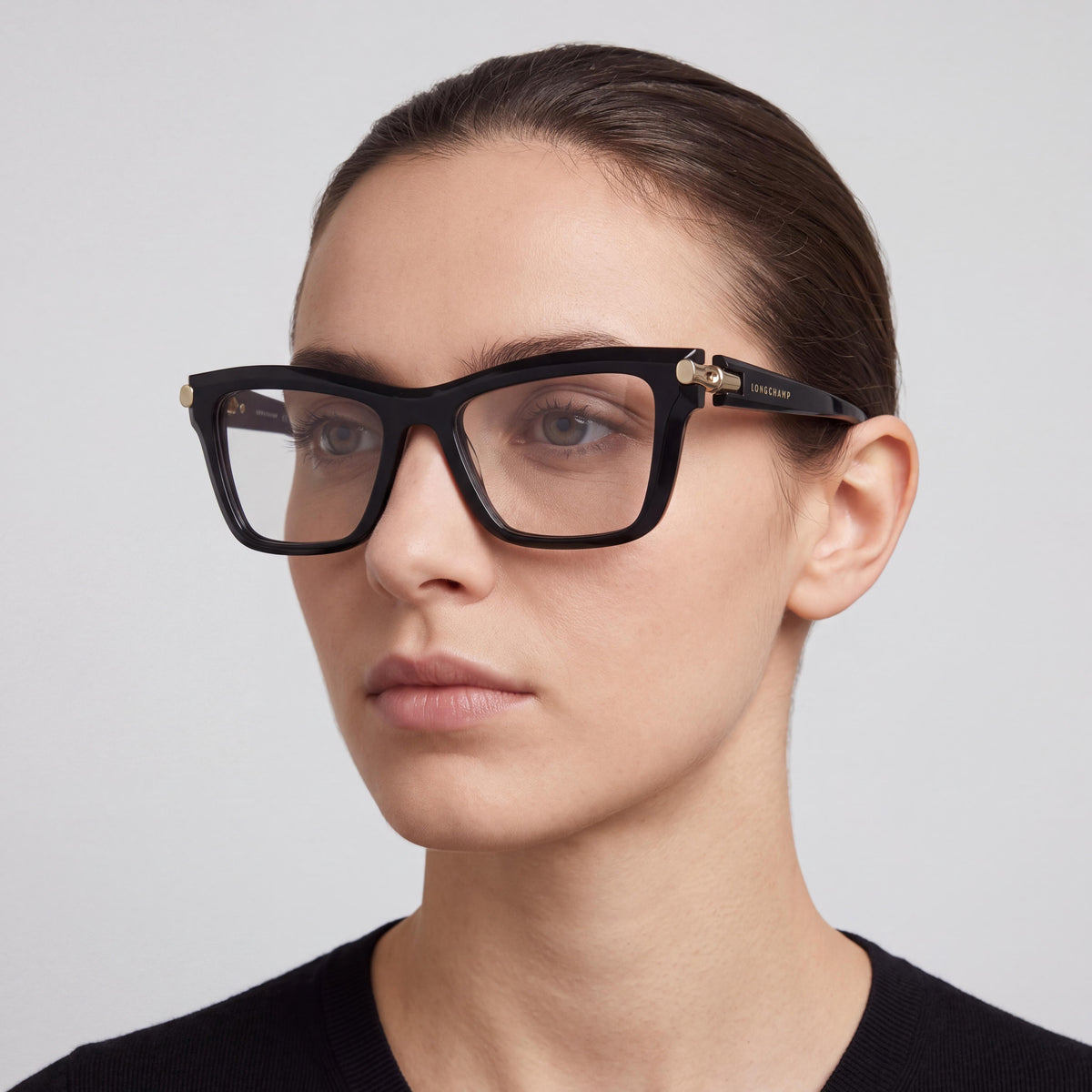 Longchamp Women's Casual Black Prescription Eyeglasses Frames with Clear Plastic Lenses 53-17-140, Photo 3
