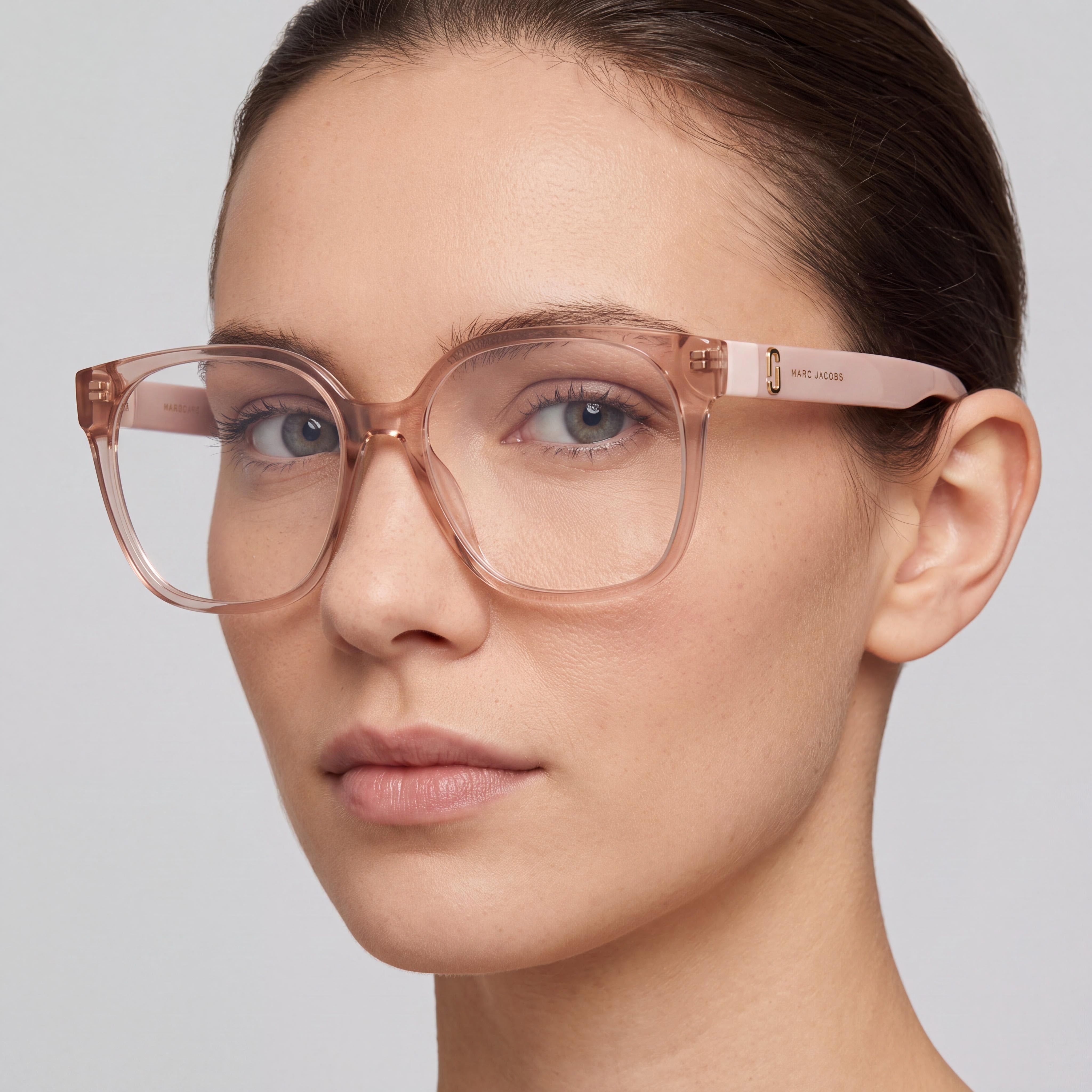 Marc Jacobs Casual. Gafas de Mujer con Montura de Propionato de Celulosa Melocotón, Lente de Demostración de Policarbonato 55mm, Photo 3