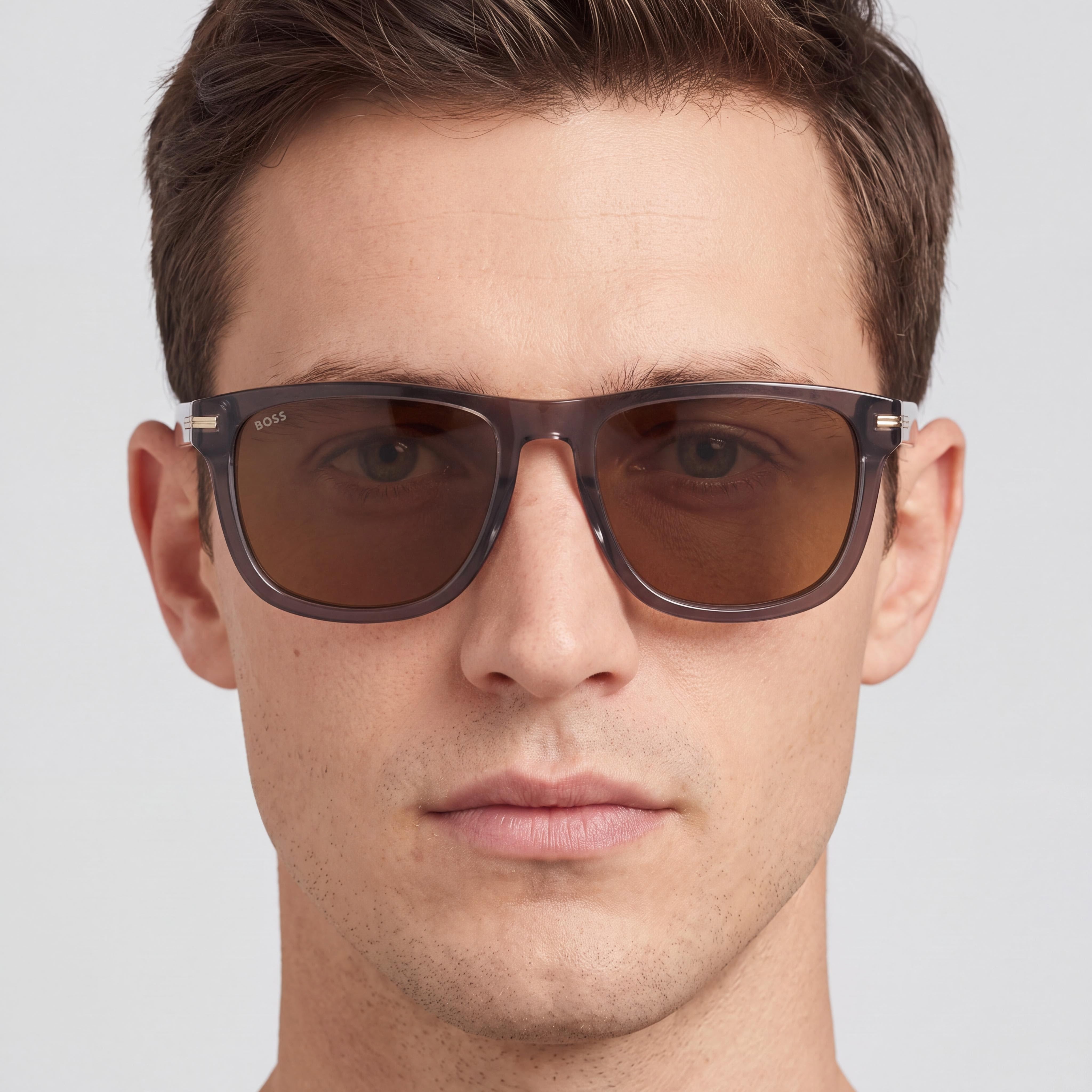 Hugo Boss Boss 1626/S Men's ECO ACETATE Grey Frame Brown Lenses Non-Polarized UV 400 Sunglasses 55mm, Photo 5