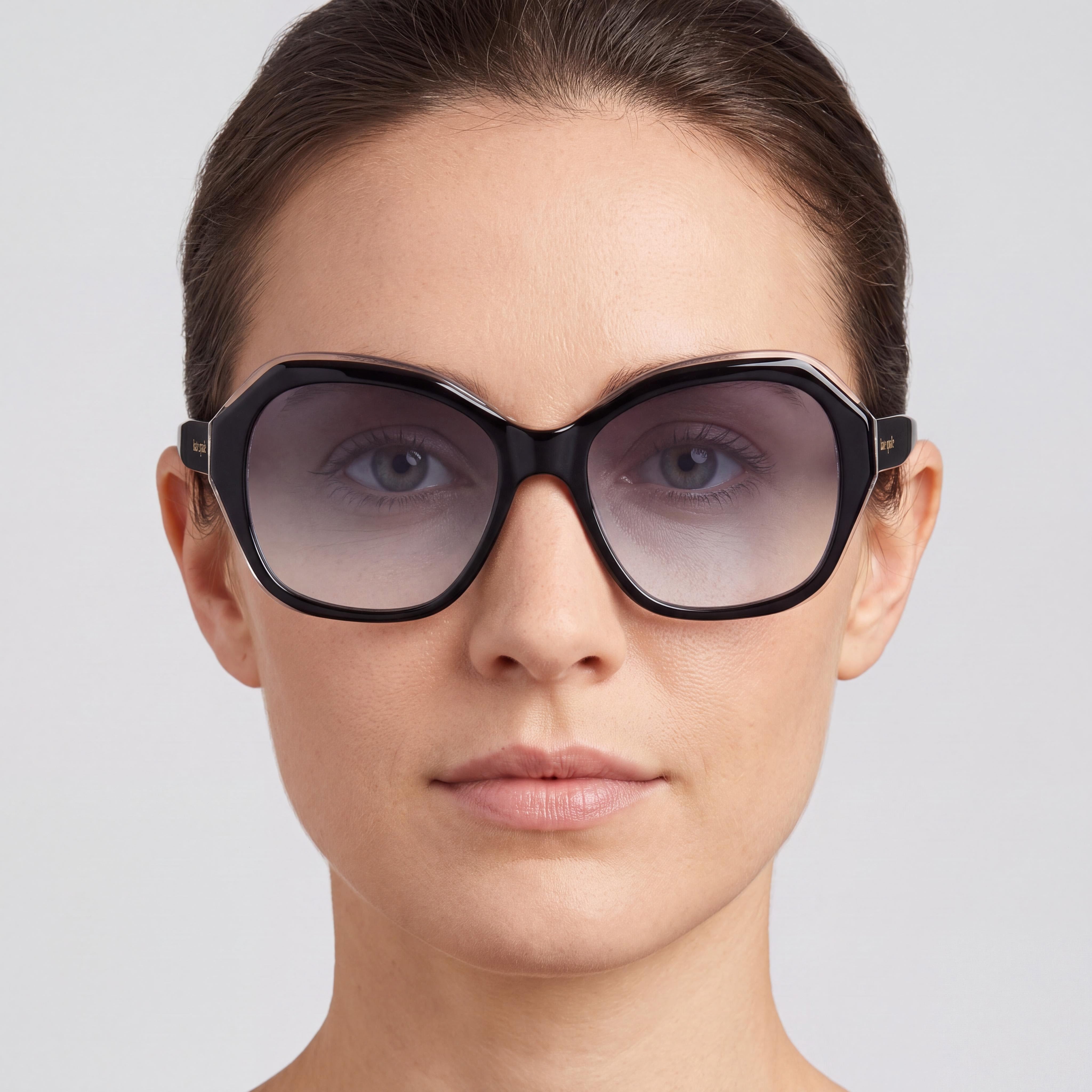 kate spade new york Lottie/G/S Women's Black Acetate Polarized UV Protection Grey Shaded Sunglasses 55mm, Photo 5