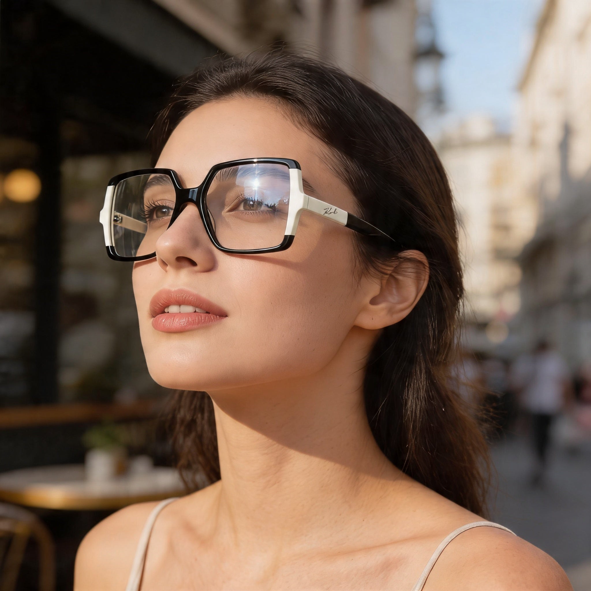 KARL LAGERFELD Kl6169 Unisex Optical Eyeglasses with Black/White Acetate Frame, Size 54-17-140mm, Photo 4