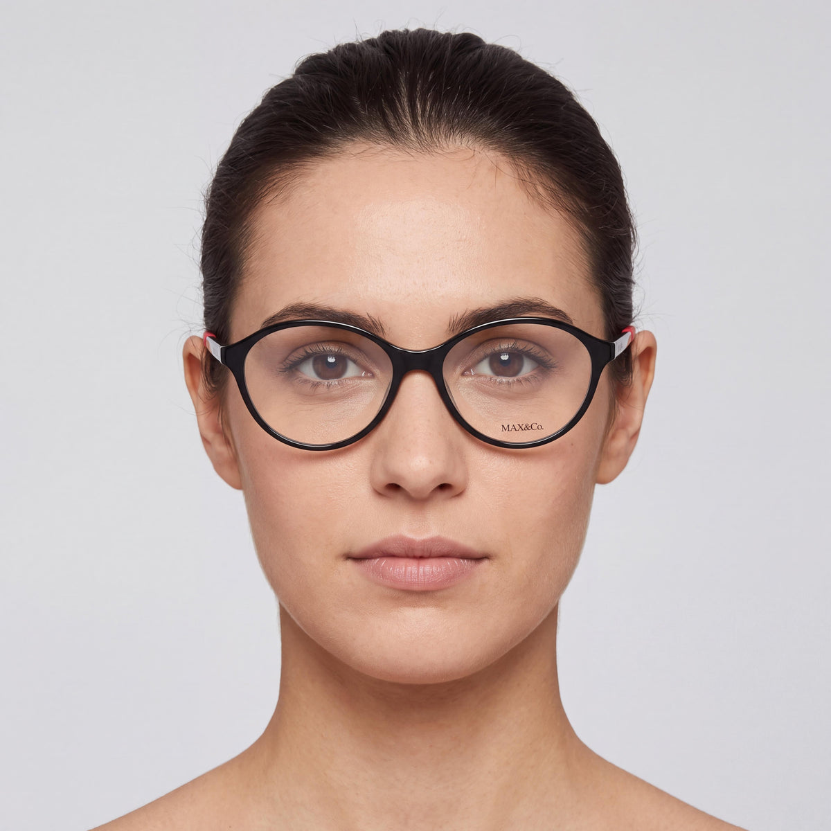 Max & Co. Modern Women’s Eyeglasses with INJECTED Shiny Black Frame, 54mm Lens, 14mm Bridge, 140mm Temple, Photo 3