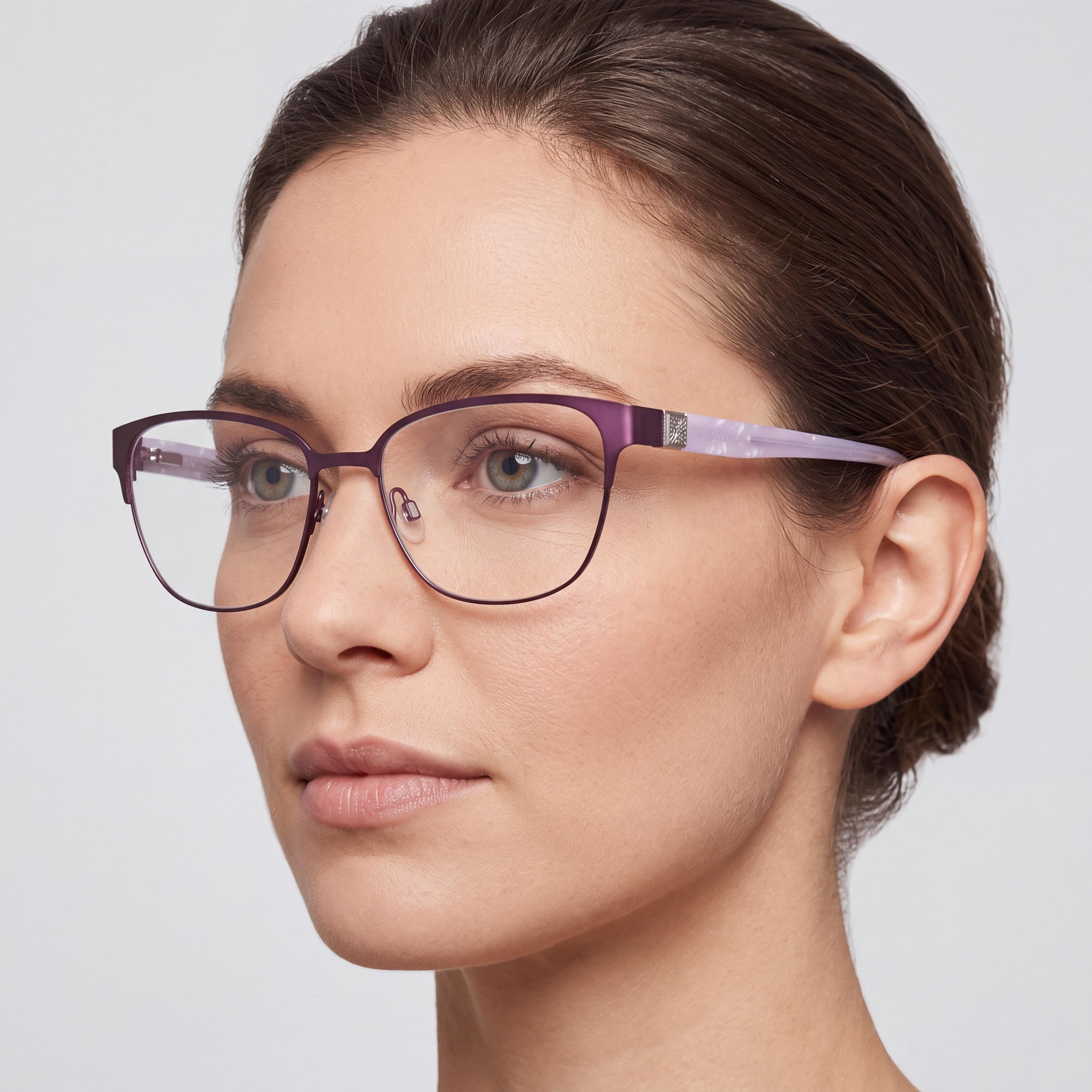 Anne Klein AK5122 Classic Women's Plum Acetate Eyeglasses with Non- Polycarbonate Lenses 52-17-135, Photo 5