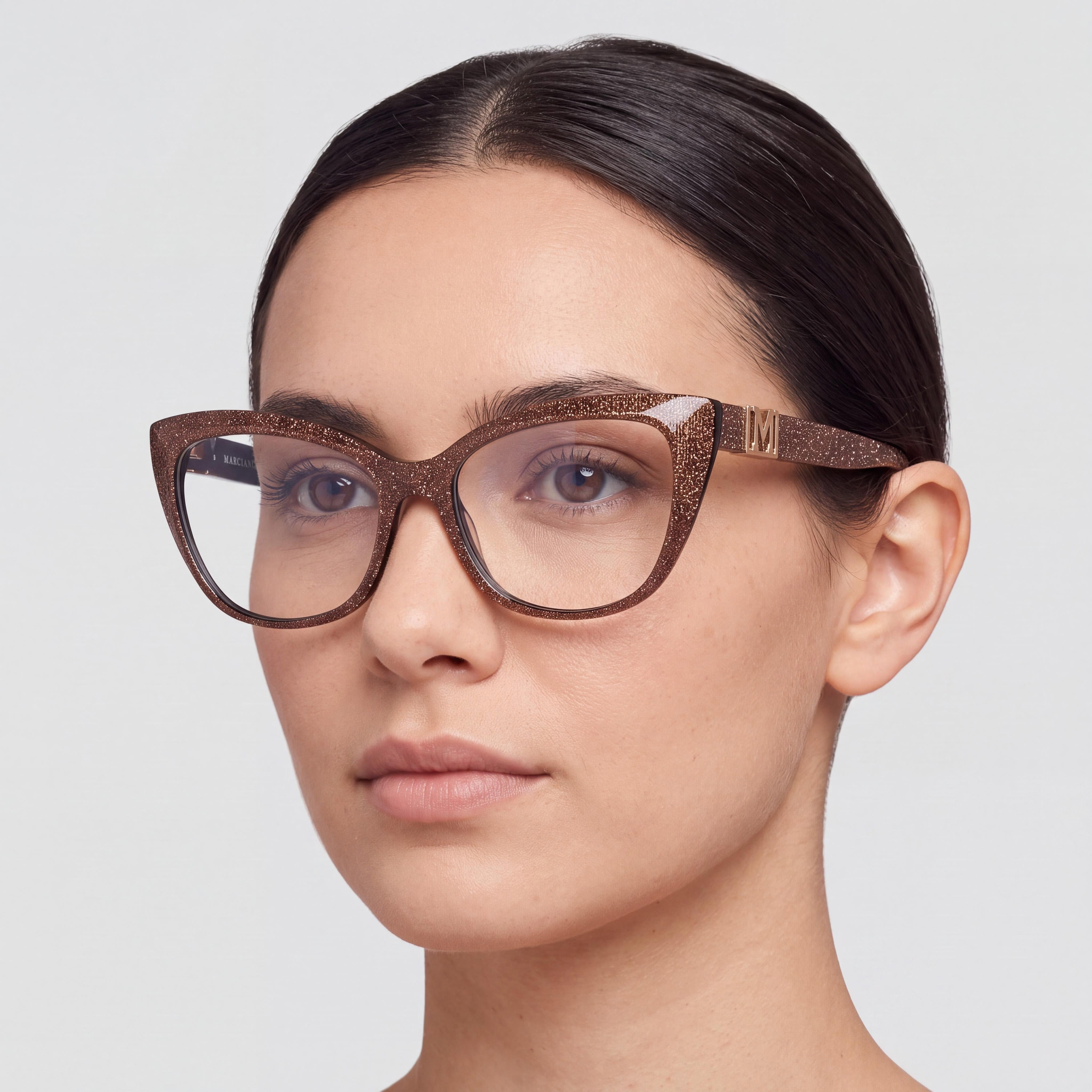 GUESS by Marciano GM 50008 Women's Eyewear with Shiny Black Plastic Frame and Polycarbonate Lenses, Size 55, Photo 4