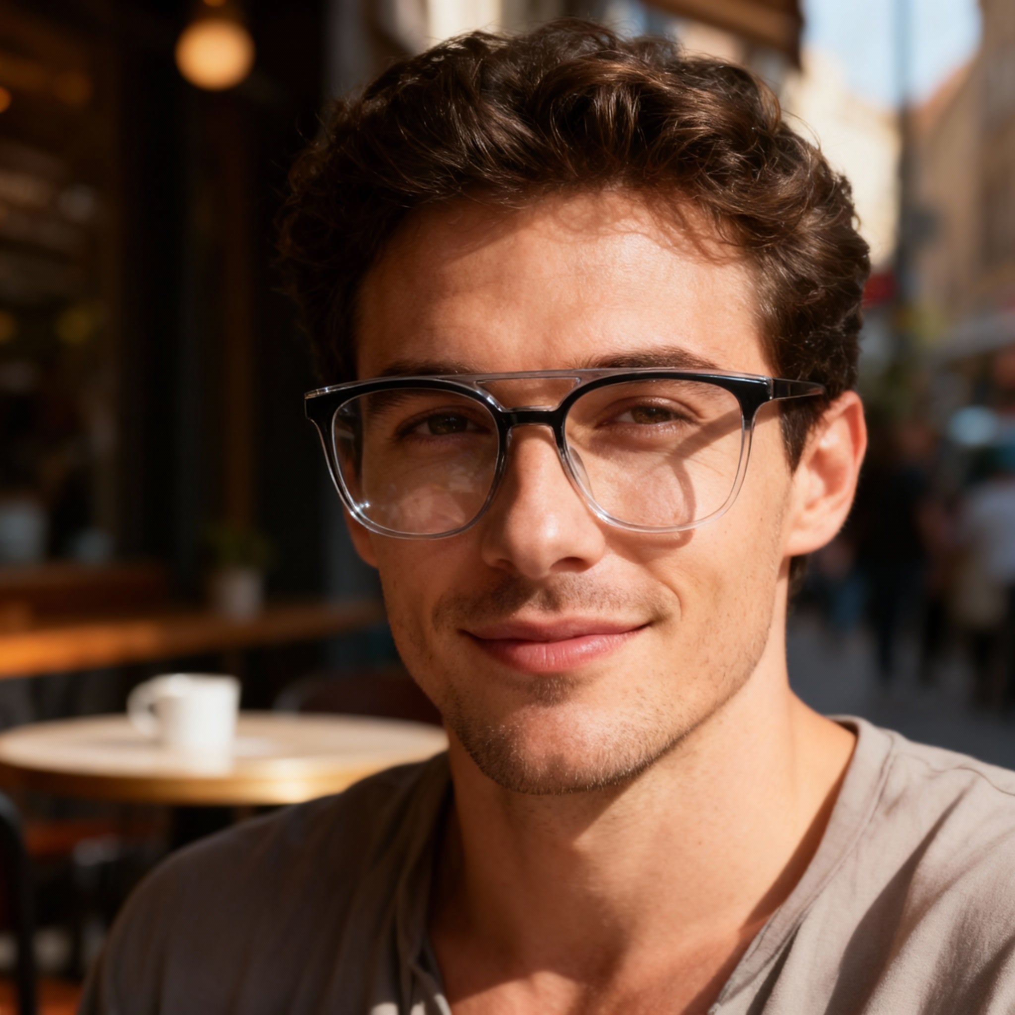 MCALLISTER Mc4533 Men’s Metal Frame Eyeglasses in Black Grey with Polycarbonate Lenses, 55mm Lens Width, 18mm Bridge, 140mm Temple, Photo 4