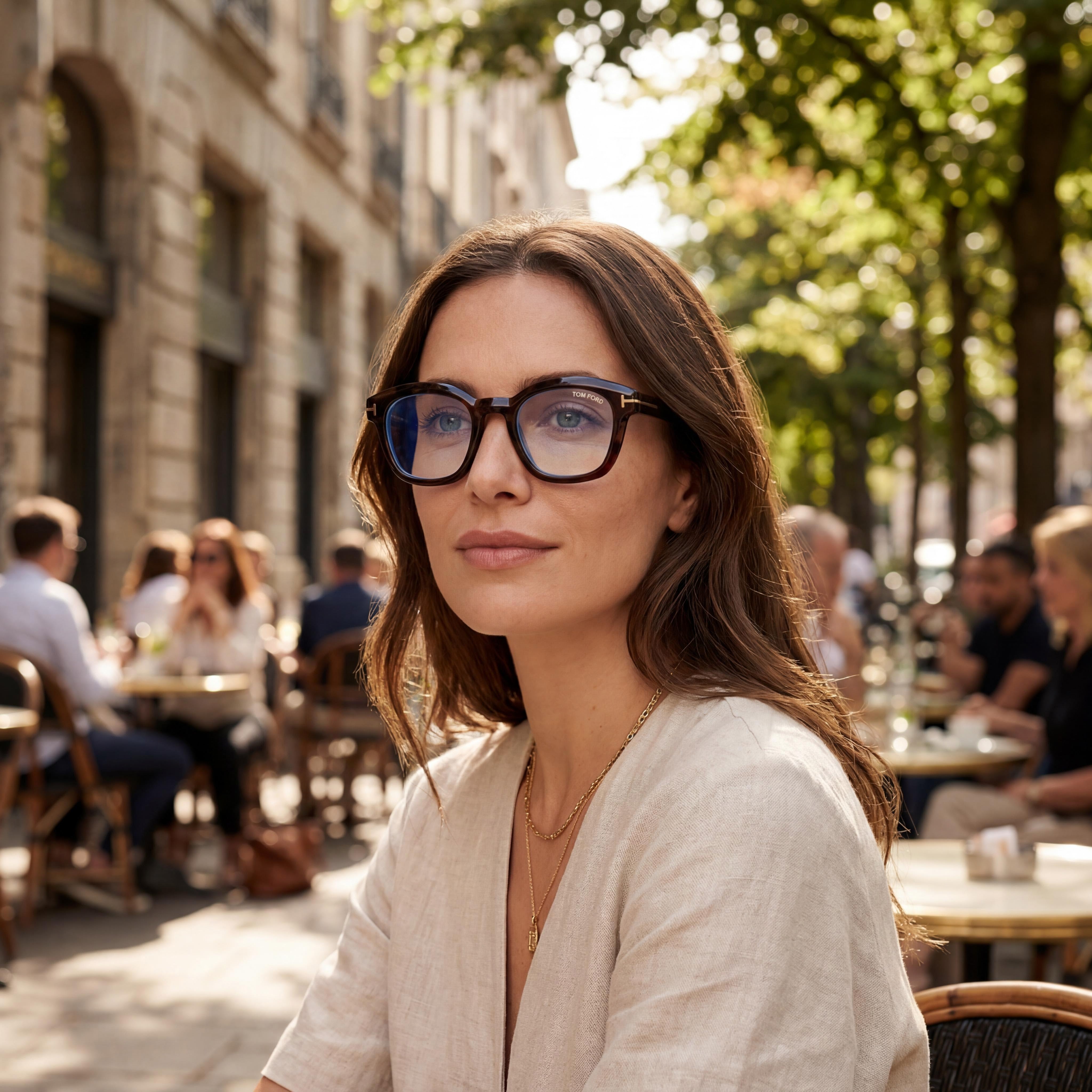 Tom Ford FT5961-B Unisex Dark Havana Optical Frames with Polycarbonate Lenses, Size 49mm Lens Width, Photo 6