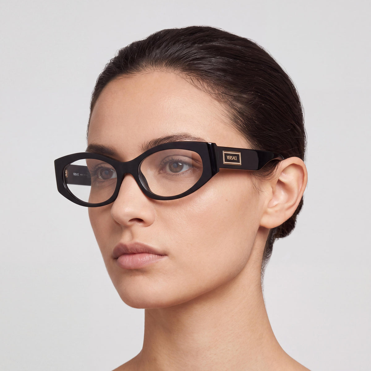 Versace Classic Women's Black Acetate Frame Optical Eyeglasses with Polycarbonate Demo Lenses 51mm, Photo 5