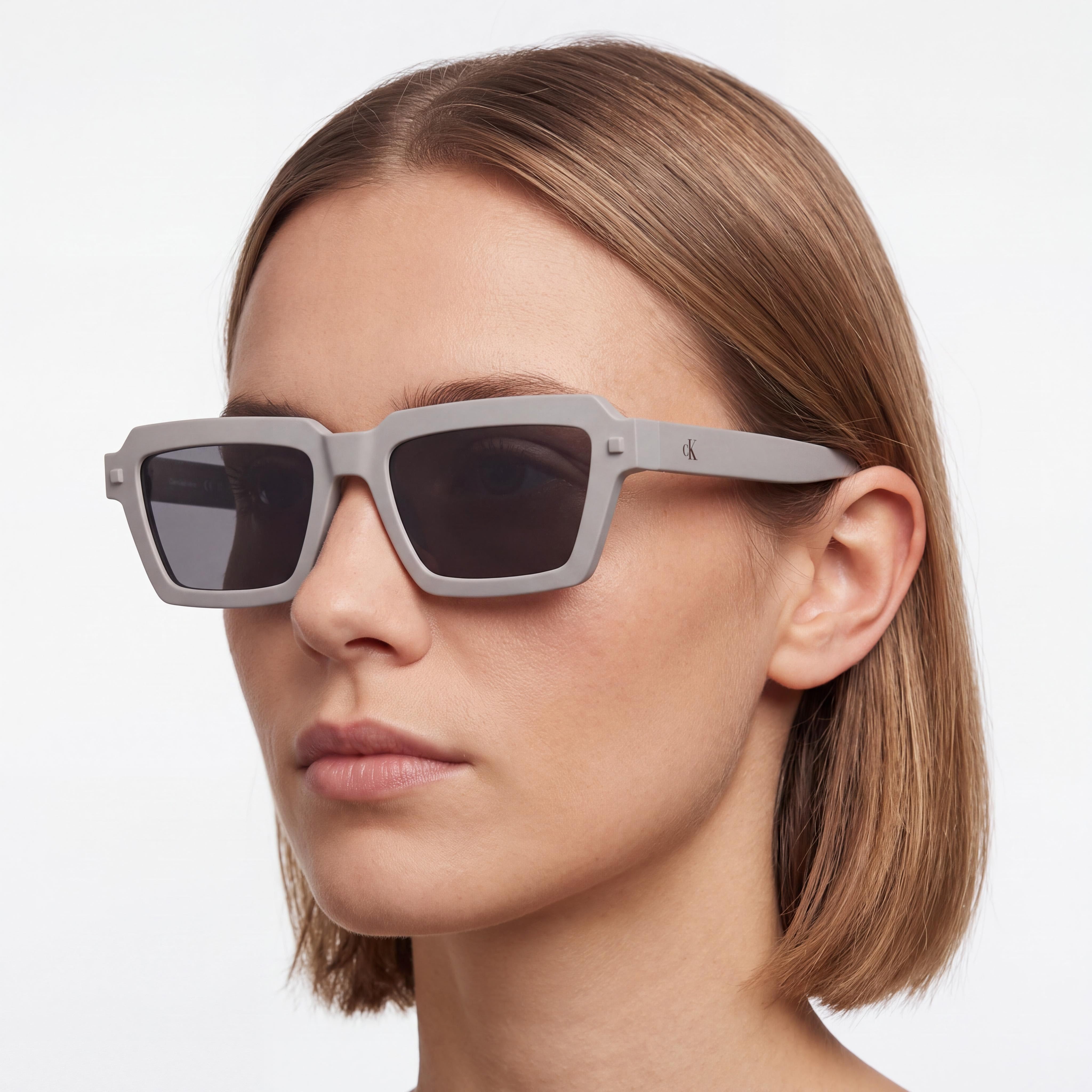 Calvin Klein Ckj25622s Women's Matte Taupe Plastic Frame Solid Grey TRITAN RENEW UV Protection Sunglasses 53-17-145, Photo 5
