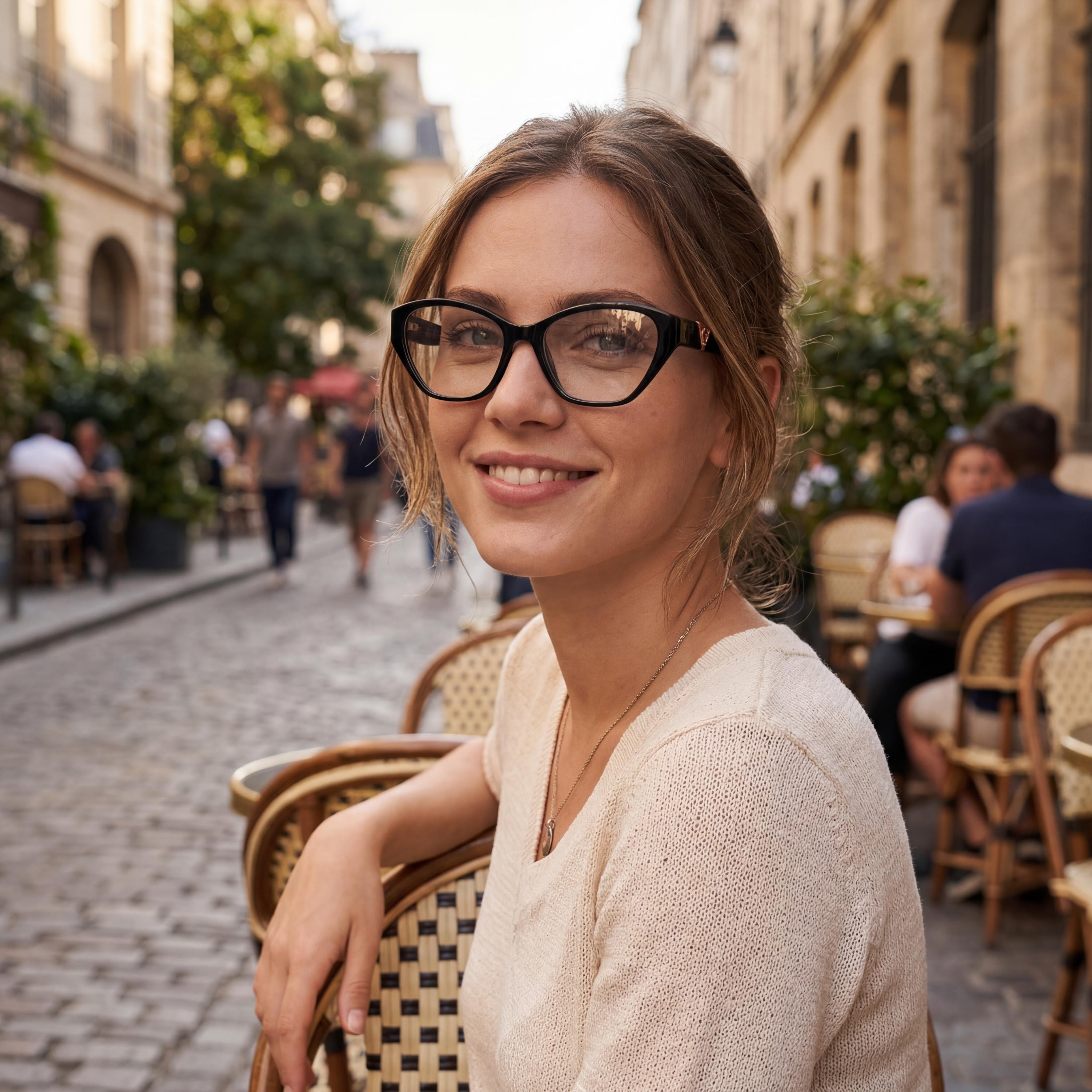 Gafas GUESS clásicas para mujer con montura negra brillante y lentes de policarbonato multicolor 49-16-135mm, Photo 4