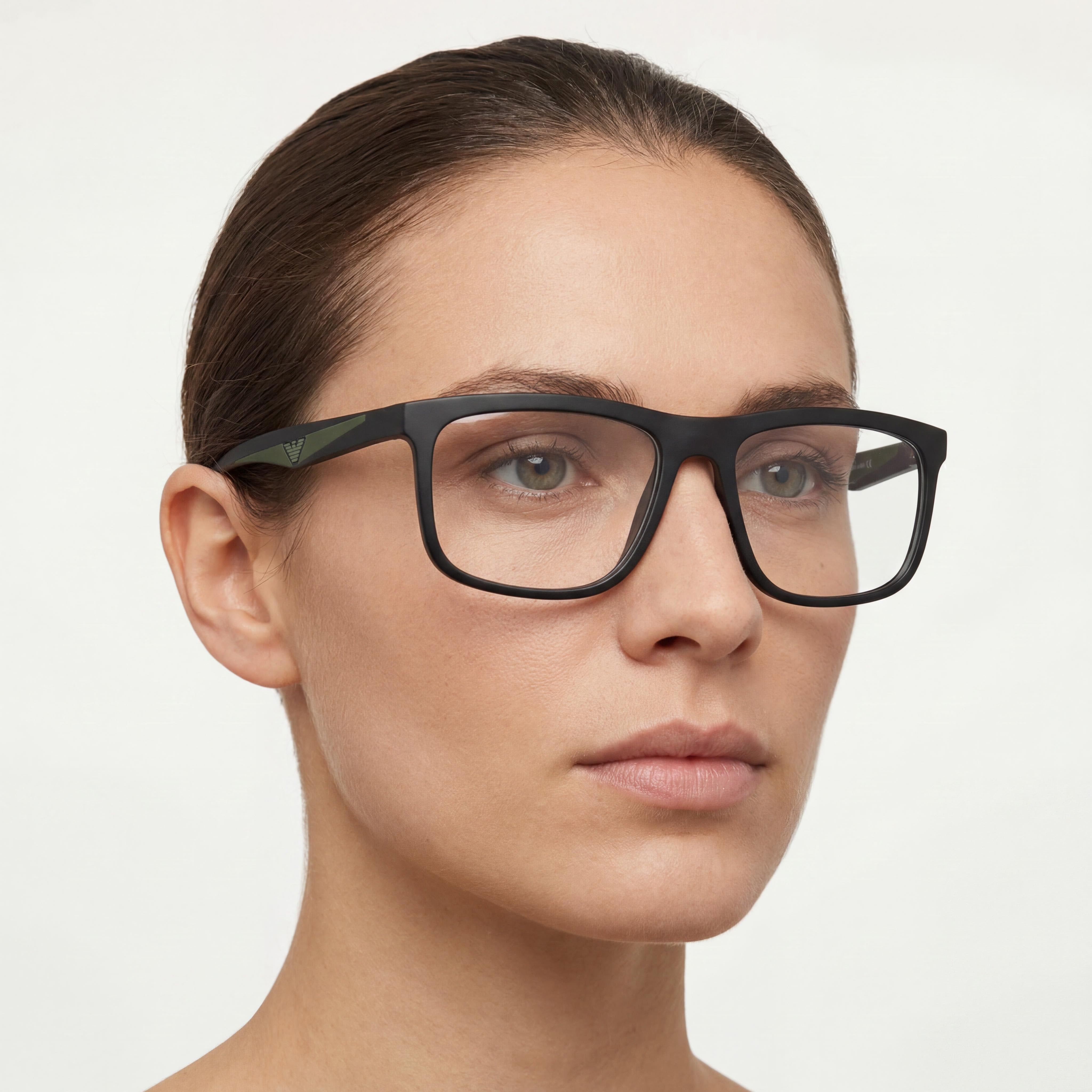 Emporio Armani Ea3246 Women's Matte Black Plastic Optical Frame with 55-17-145mm Dimensions, Photo 4