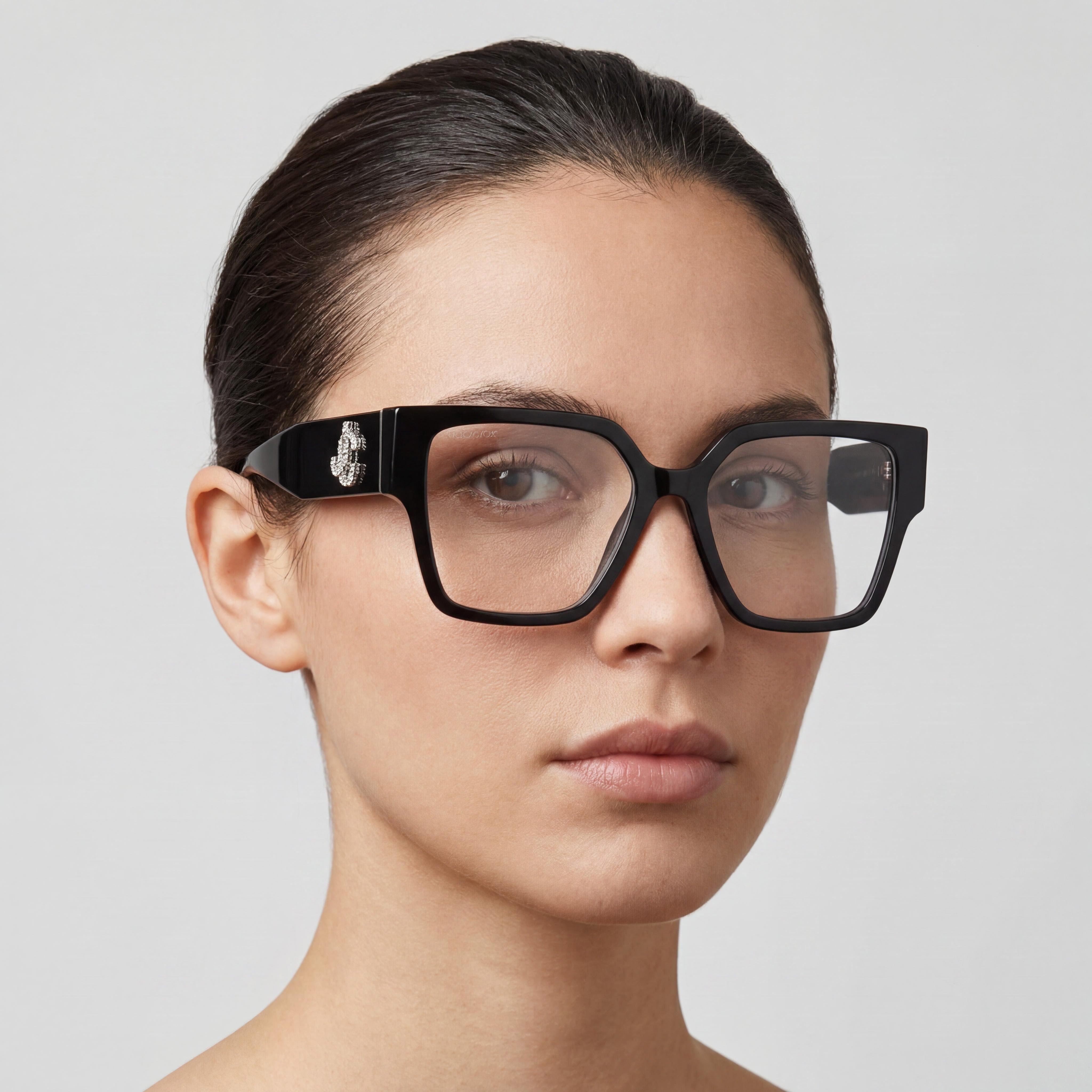 Jimmy Choo Jc 3032 B Women's Black Acetate Optical Frames with Clear Lenses Size 55-16-140, Photo 4