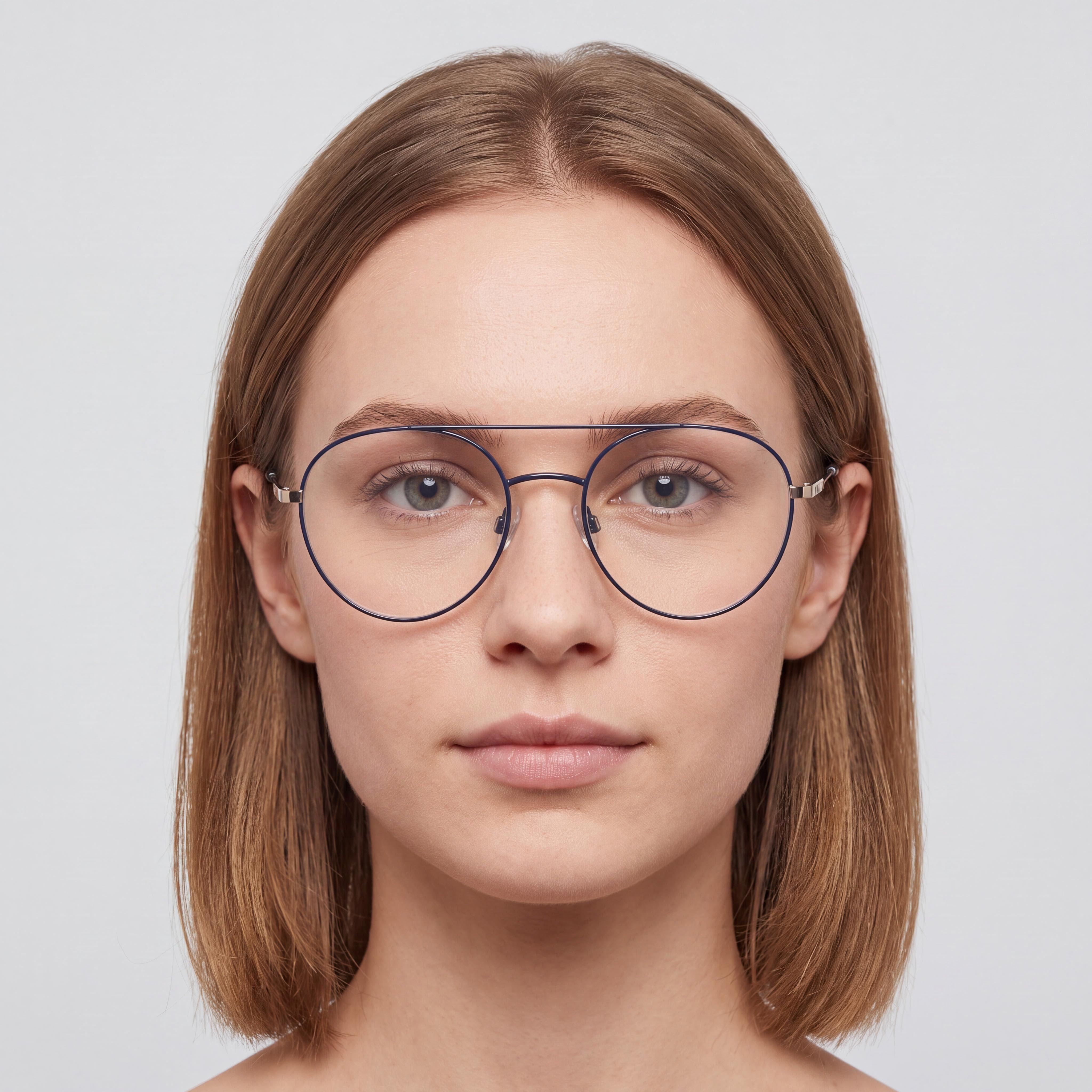 Gafas de sol modernas DKNY para mujer con montura de acero de aleación en dorado azul marino y lentes de policarbonato en dorado azul marino, 51 mm, Photo 3