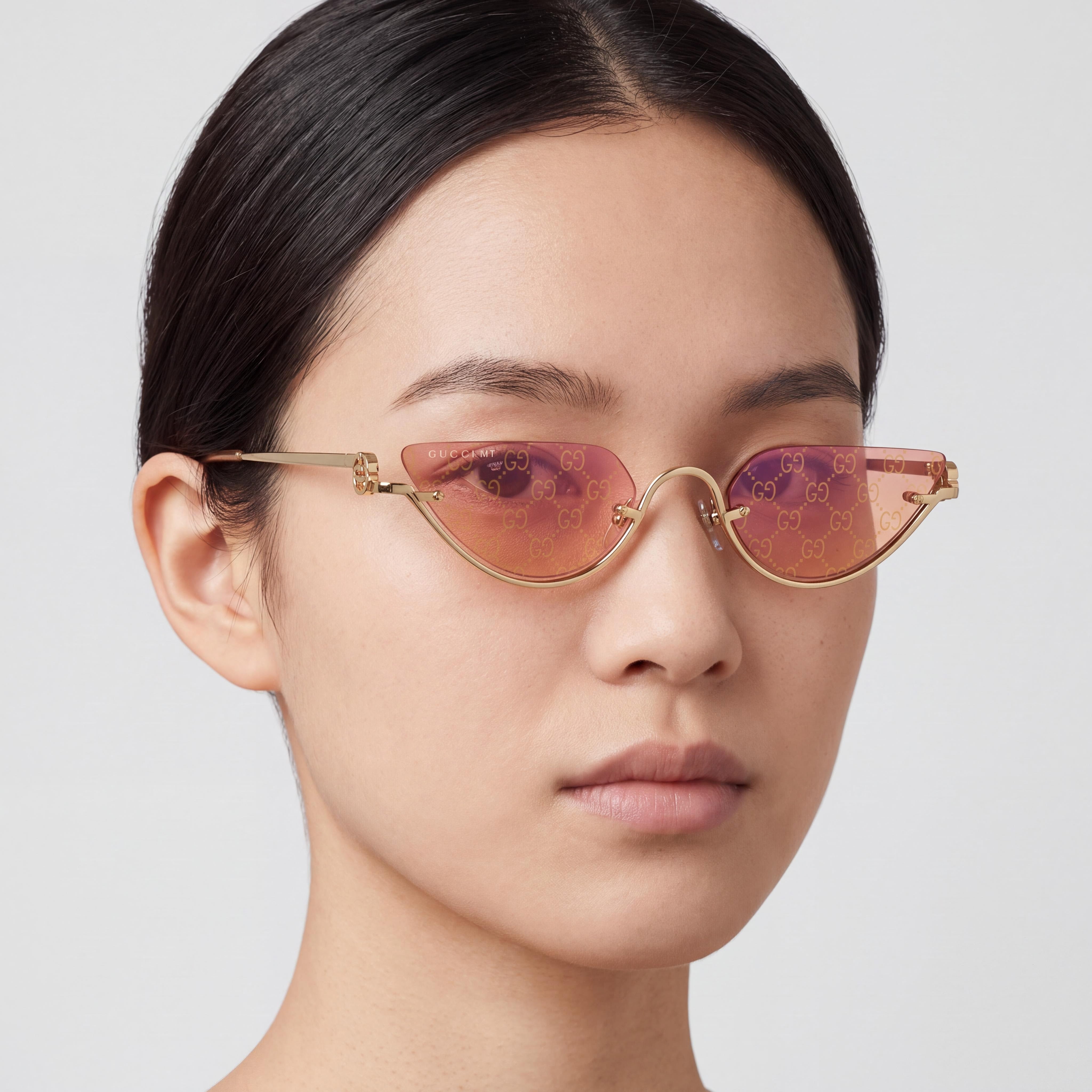 Gucci Gafas de Sol de la Colección Casual para Mujer con Montura de Acetato Dorado y Lentes de Acetato Amarillo, Talla 53-21-135mm, Photo 4