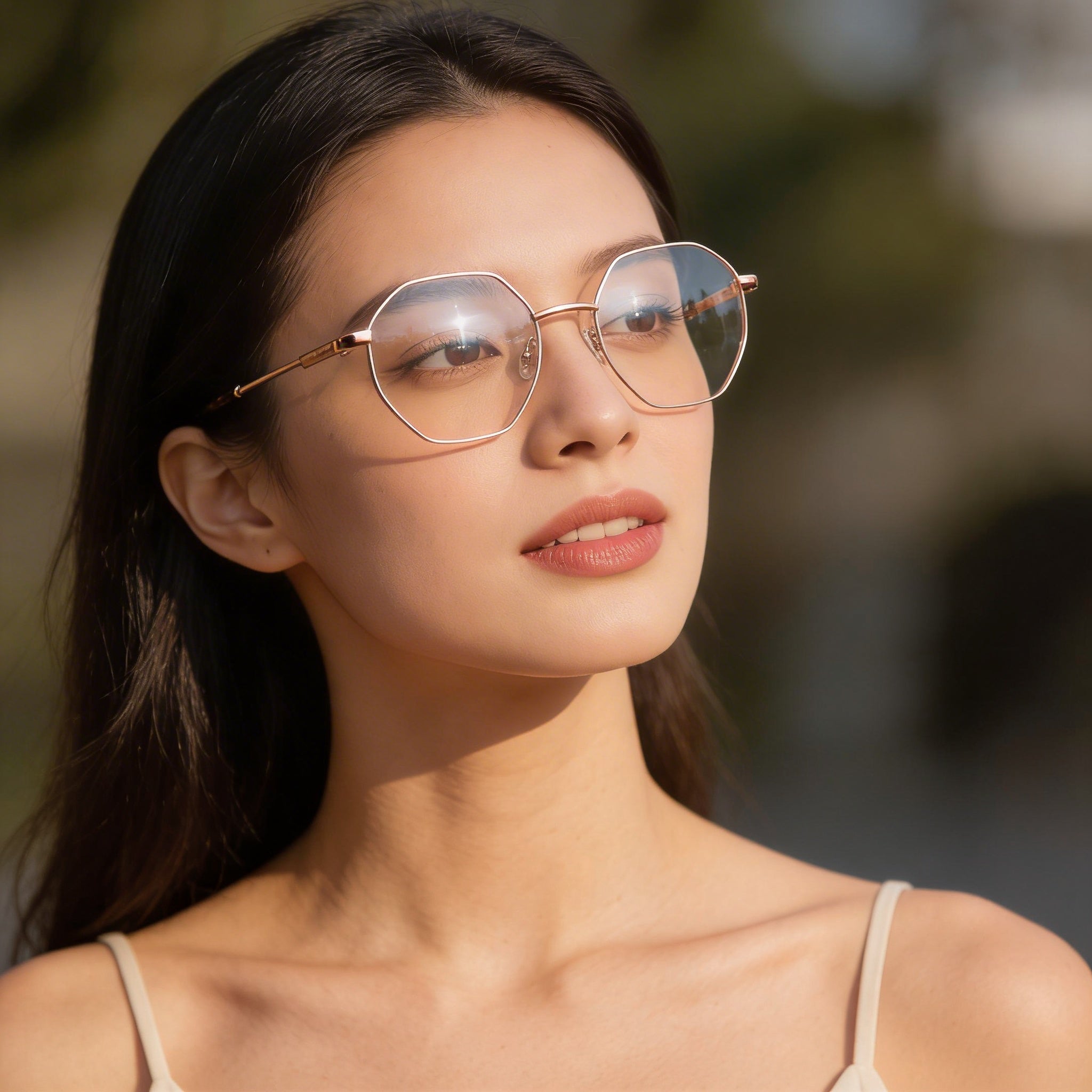 Guess GU2849 Women's Square Full Rim Metal Frame Eyeglasses Shiny Rose Gold 56-19-140mm, Photo 6