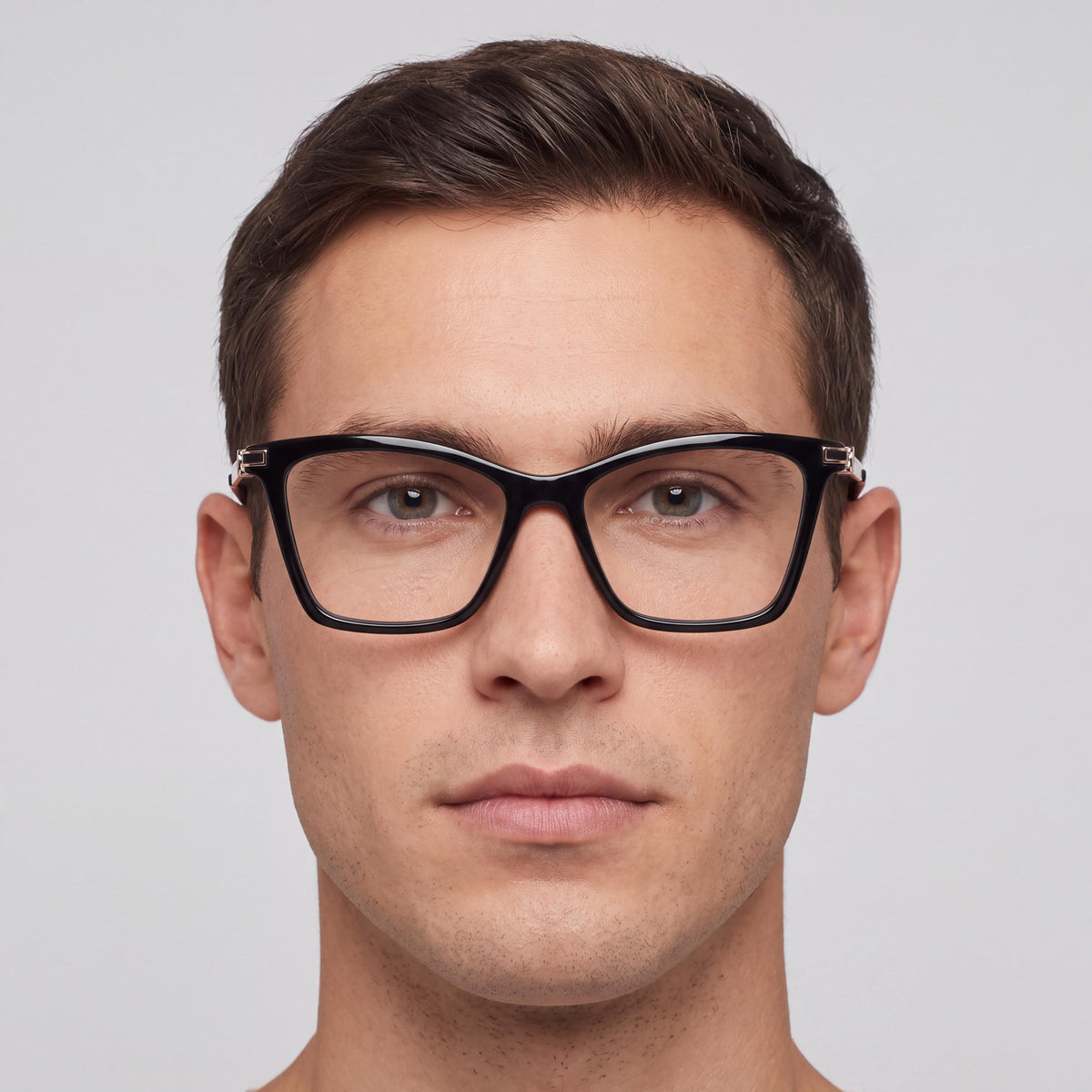 Gafas para hombre Ferragamo Sf3024 con montura de plástico multicolor y lentes transparentes, 53 mm de ancho de lente, Photo 5