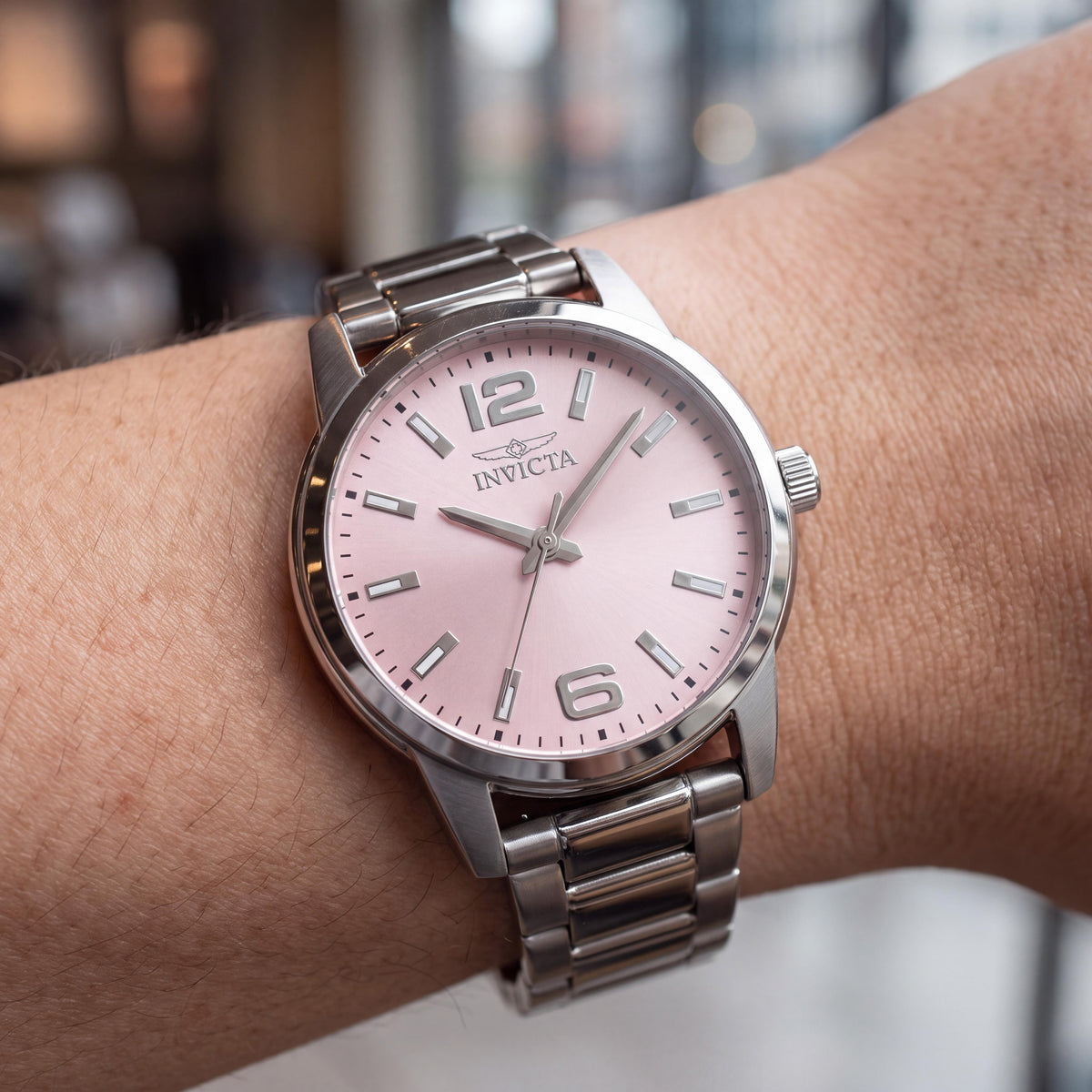 Invicta Celestial 48501 Women's Pink Dial Stainless Steel Quartz Bracelet Watch with 36mm Case, Photo 4