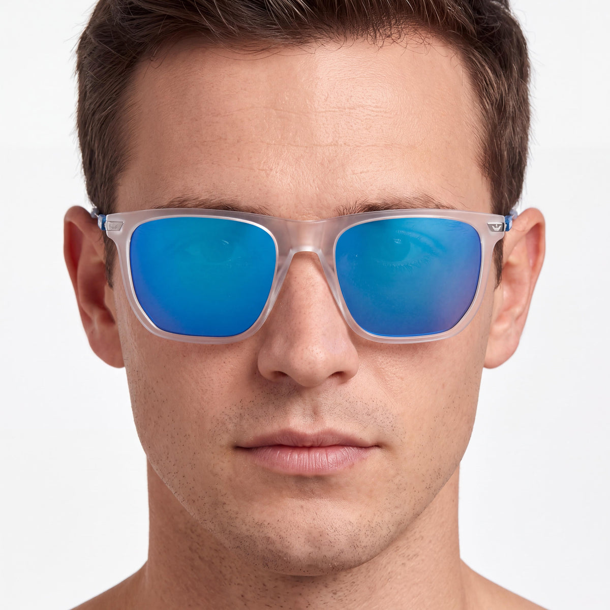 adidas Originals Casual Men’s Crystal Plastic Frame Blue Mirror Non-Polarized Sunglasses 53-19-145mm, Photo 3