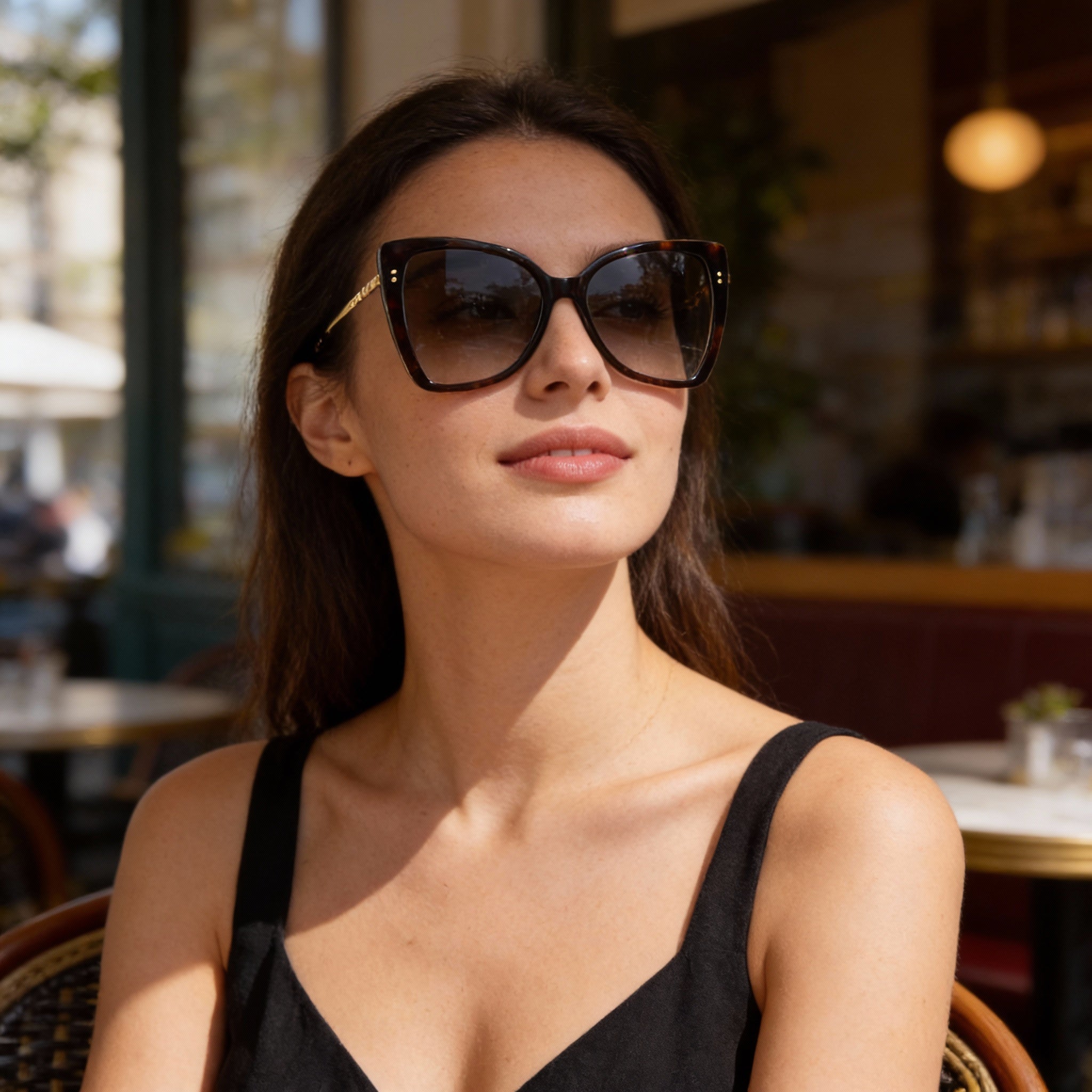 Gafas de sol unisex casuales Missoni de acetato con forma de mariposa, montura marrón habano con degradado marrón y protección UV de 58 mm, Photo 4