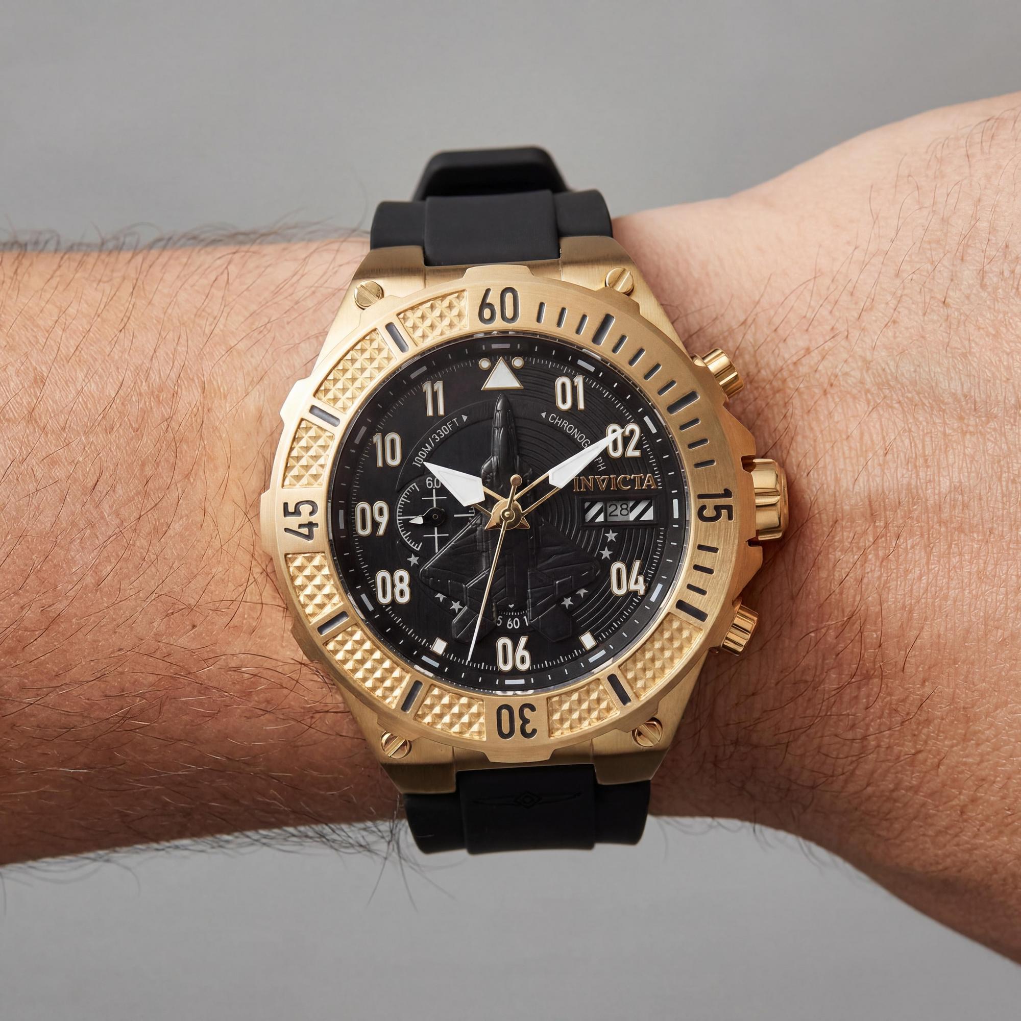 Invicta Men's Classic Sport Wrist Watch with Black Stainless Steel Case and 50mm Diameter, Photo 3