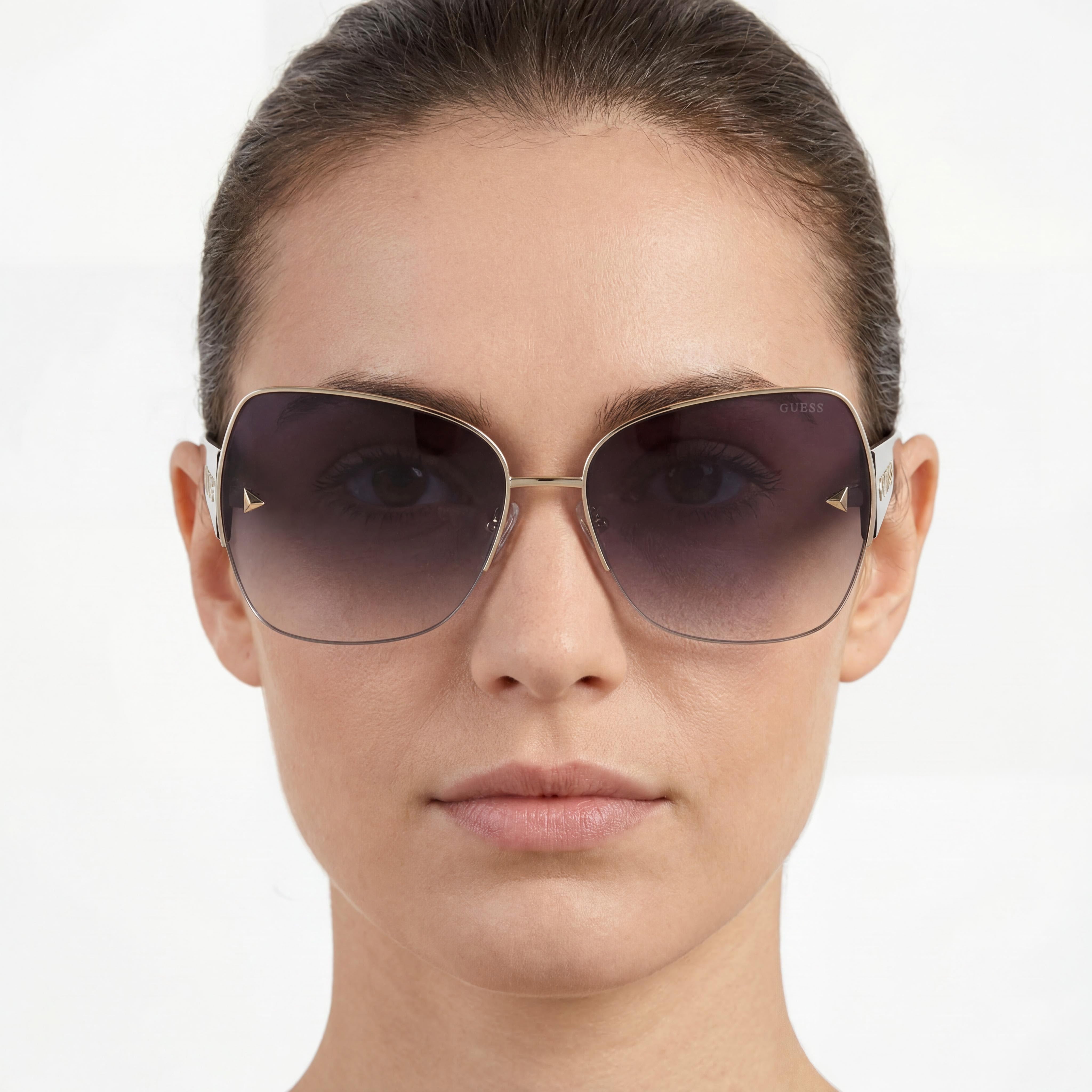Gafas de sol polarizadas cuadradas doradas Guess GF6136 para mujer, Photo 5