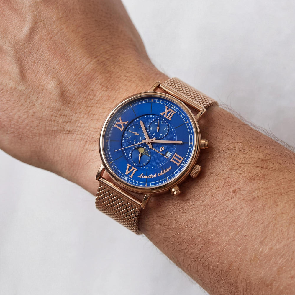 Christian Van Sant Men's Automatic Blue Dial Stainless Steel Mesh Bracelet Watch