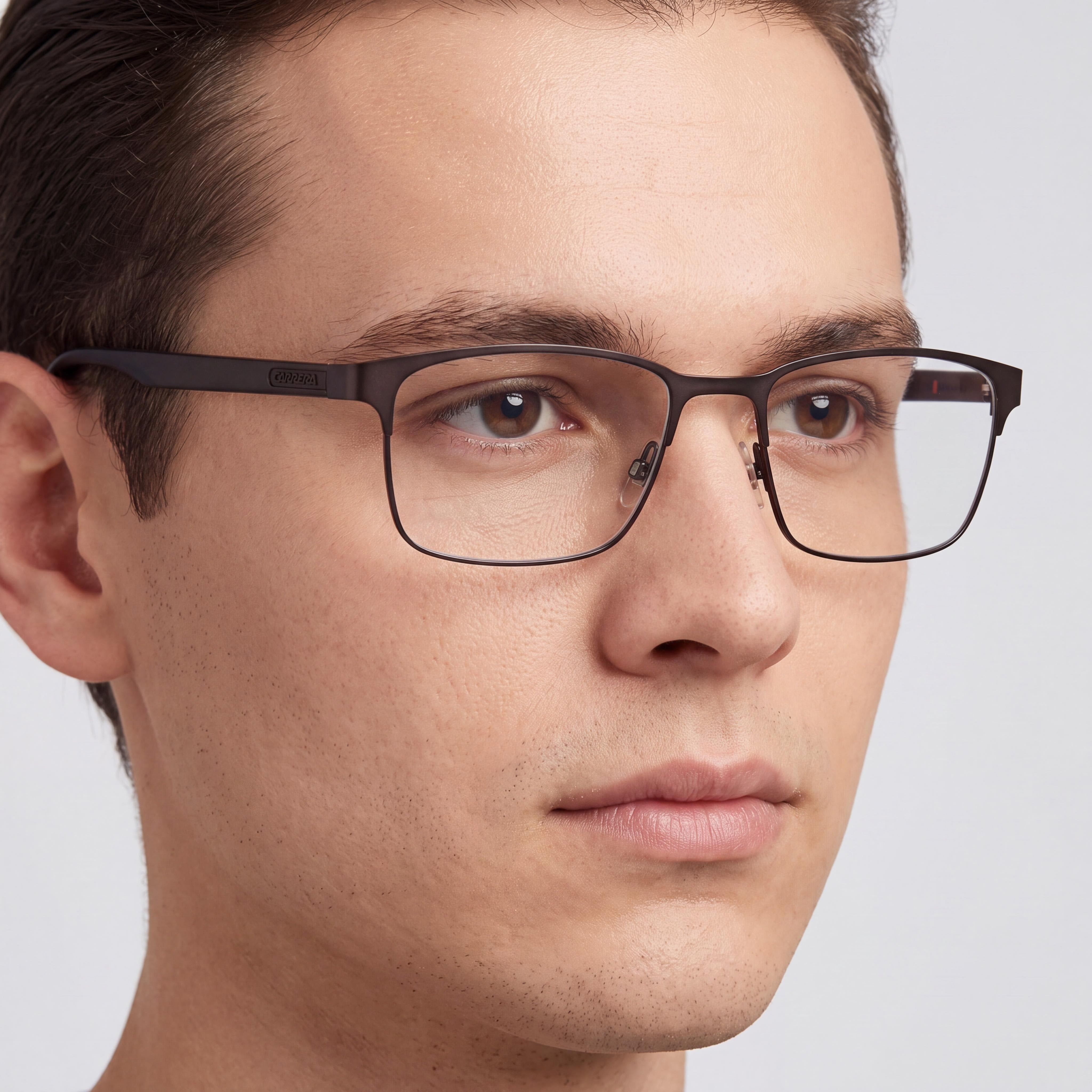 Carrera Carrera 8869 Unisex Alloy Steel Matte Brown Non-Polarized Polycarbonate Eyeglasses 55-18-145mm, Photo 4