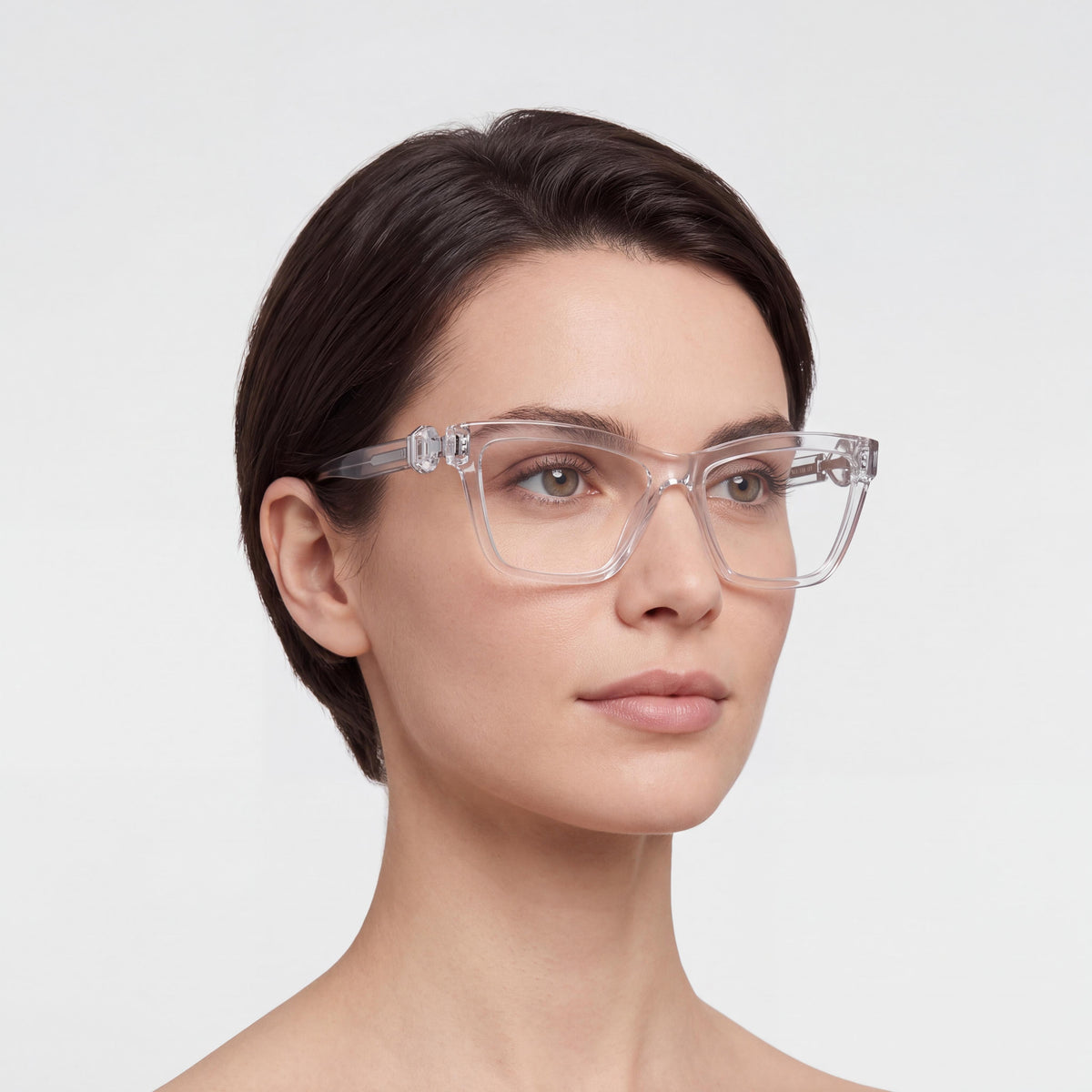 Swarovski SK2021 Women's Square Transparent Plastic Frame Optical Eyeglasses, 53mm Lens Width, Photo 5