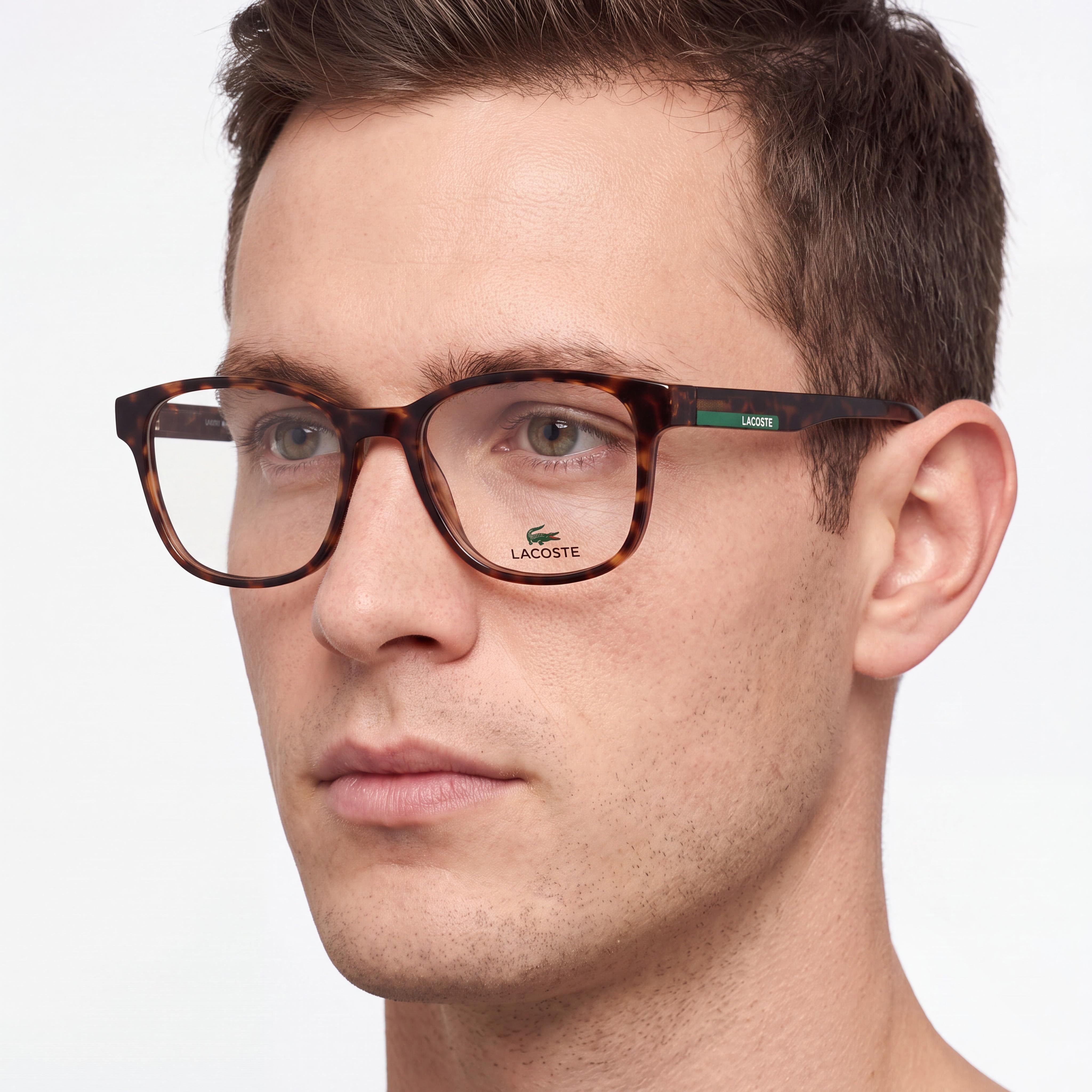 Gafas de Sol de Hombre Lacoste de Estilo Moderno con Montura de Acetato y Lentes de Policarbonato Havana Oscuro, Ancho de Lente 54mm, Photo 4