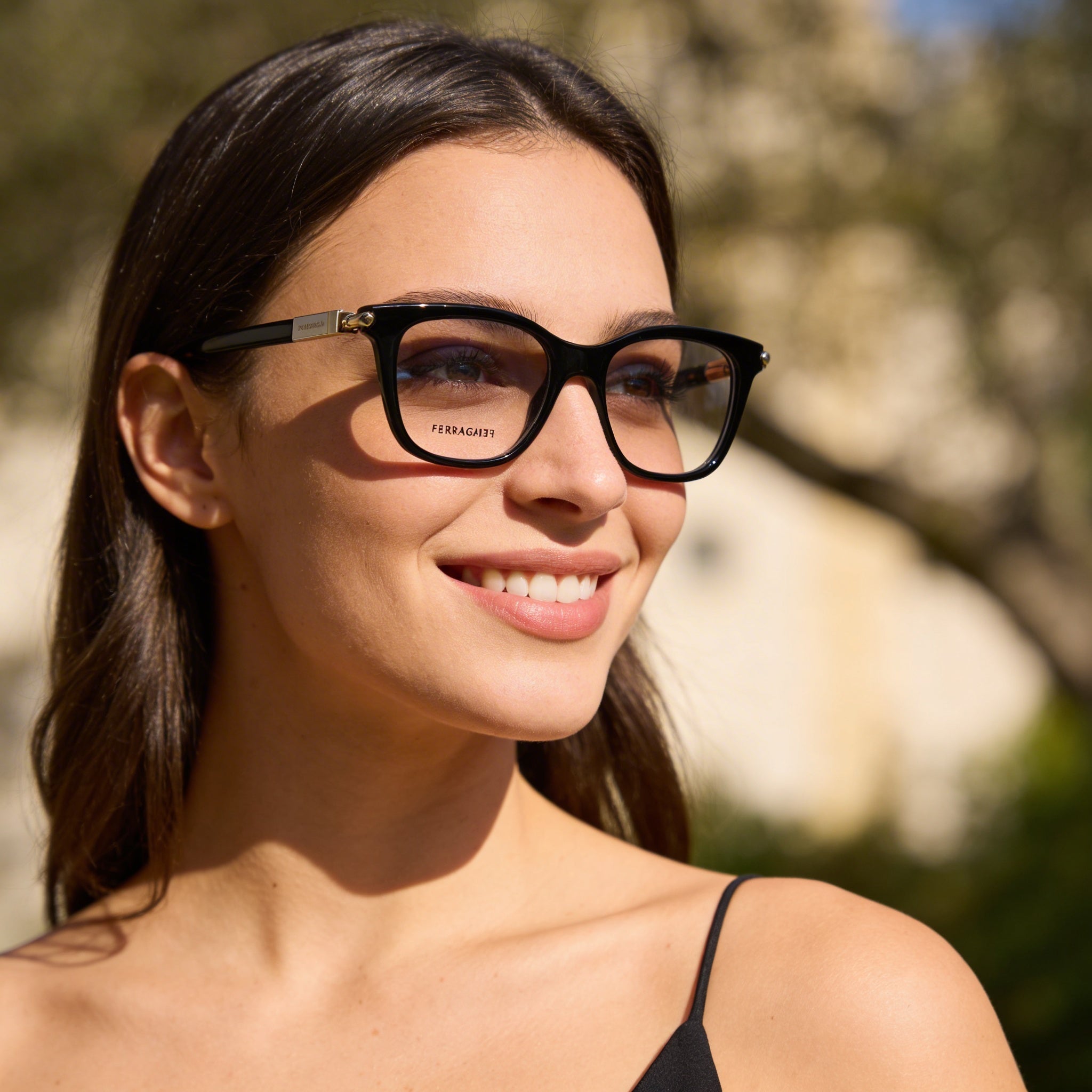 Ferragamo Women's Casual Eyewear, Multicoloured INJECTED Frame with Black Lenses, 50mm Lens Width, Photo 5