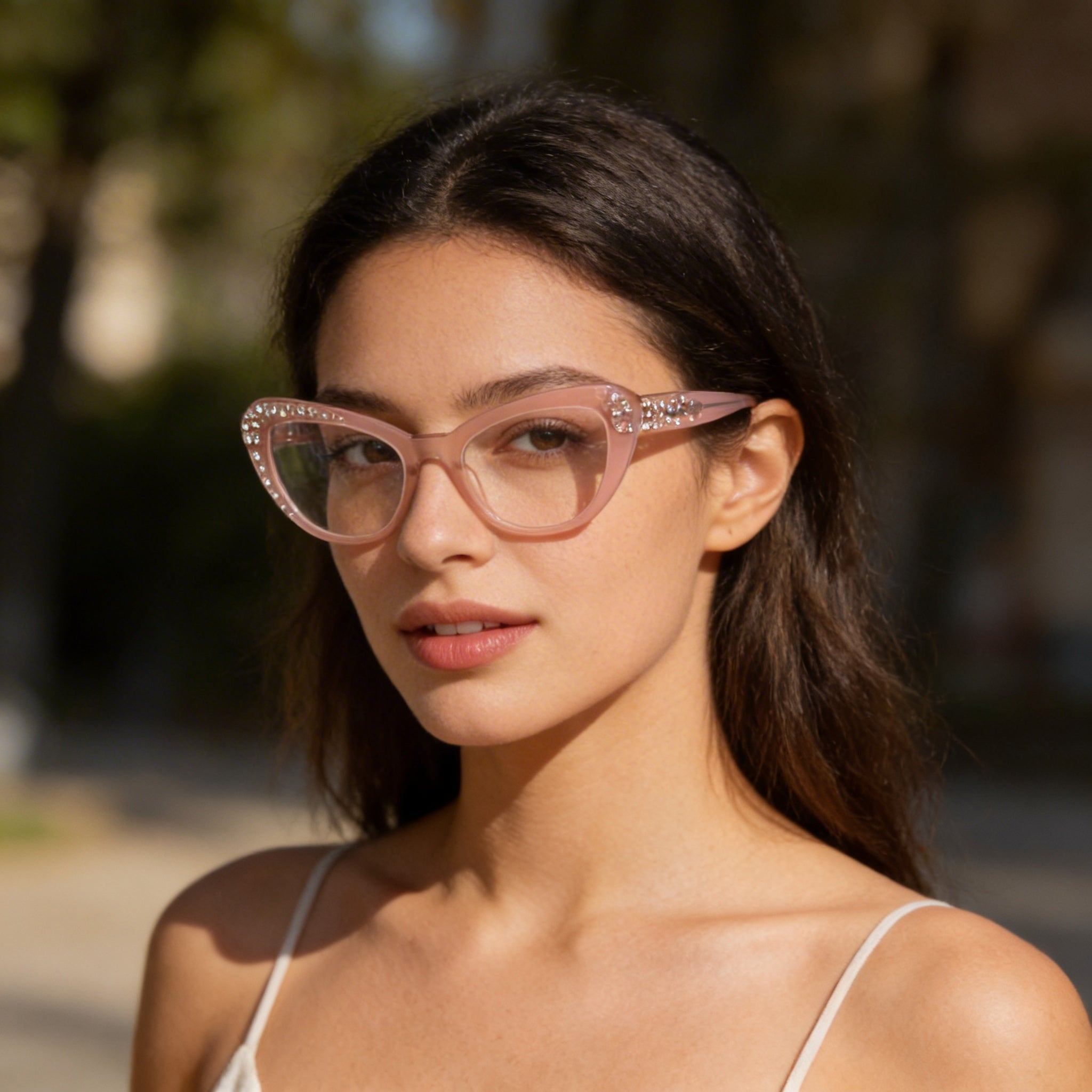 Gafas GUESS by Marciano Gm50016 para mujer, montura de plástico beige brillante con lentes de no policarbonato 53/20/140, Photo 4