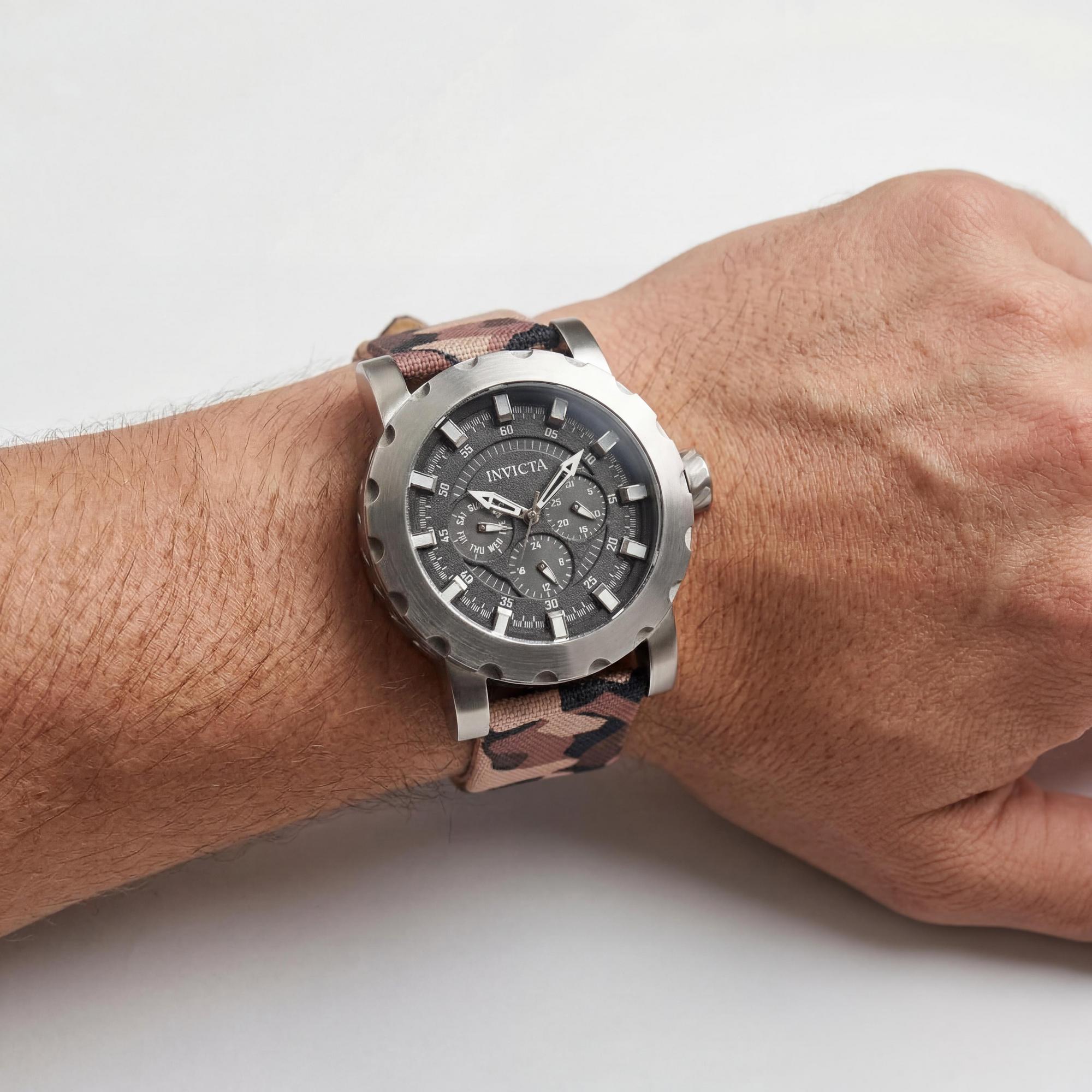 Invicta I-Force 47582 Unisex Silver Stainless Steel Chronograph Watch with Black Dial 46mm, Photo 3