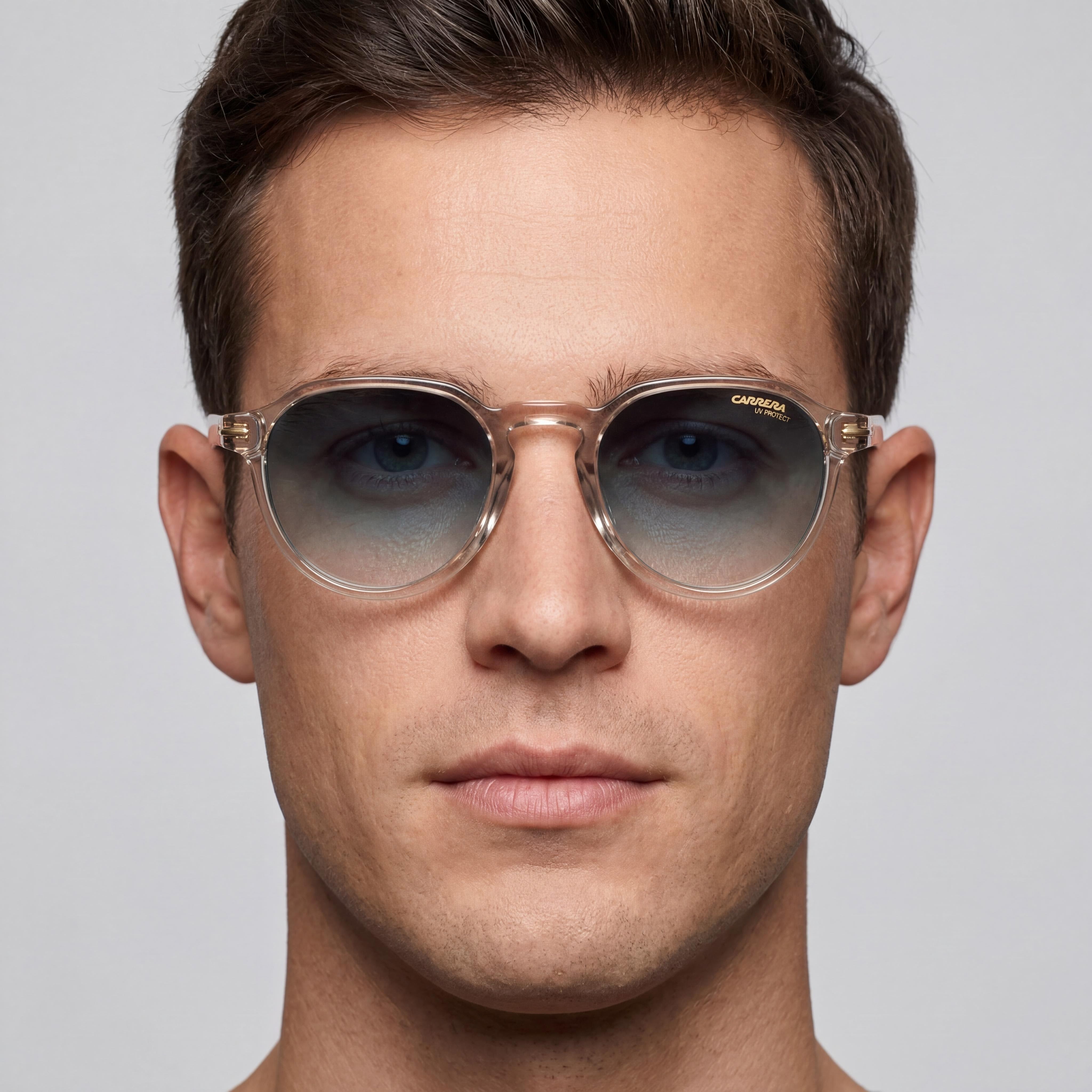 Carrera 314/S Unisex Beige Acetate Frame Dark Blue Shaded UV Protected Non-Polarized Sunglasses 50mm, Photo 4