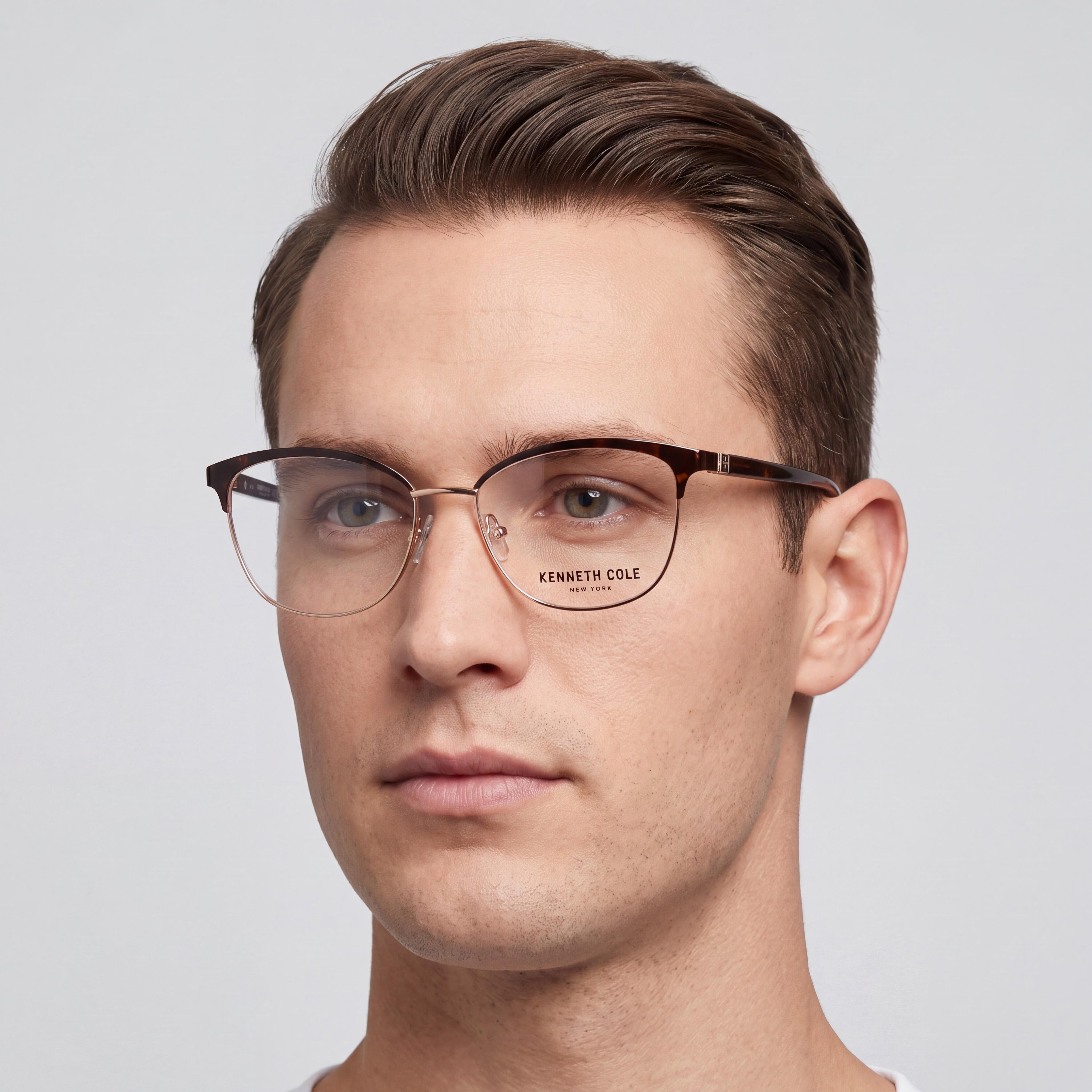 Kenneth Cole New York Kc0329 Gafas con montura de metal marrón oscuro brillante para hombre, 55mm, Photo 4