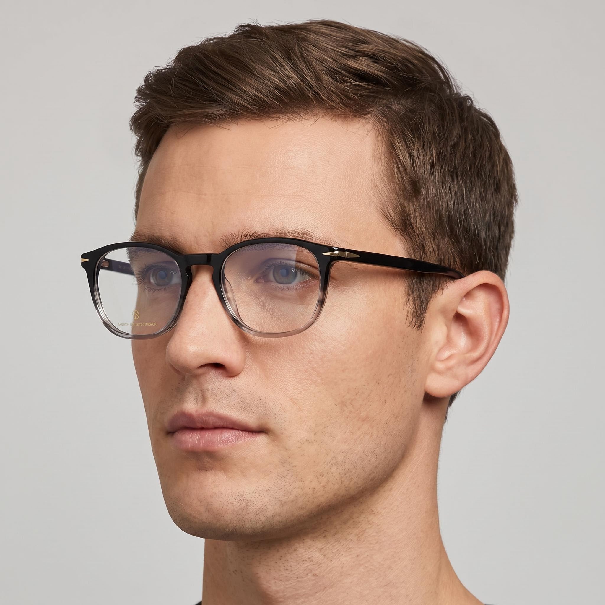 Gafas David Beckham Db 1106 con montura de acetato de cuerno negro clásico, lentes de policarbonato, unisex, 50-19-150mm, Photo 4
