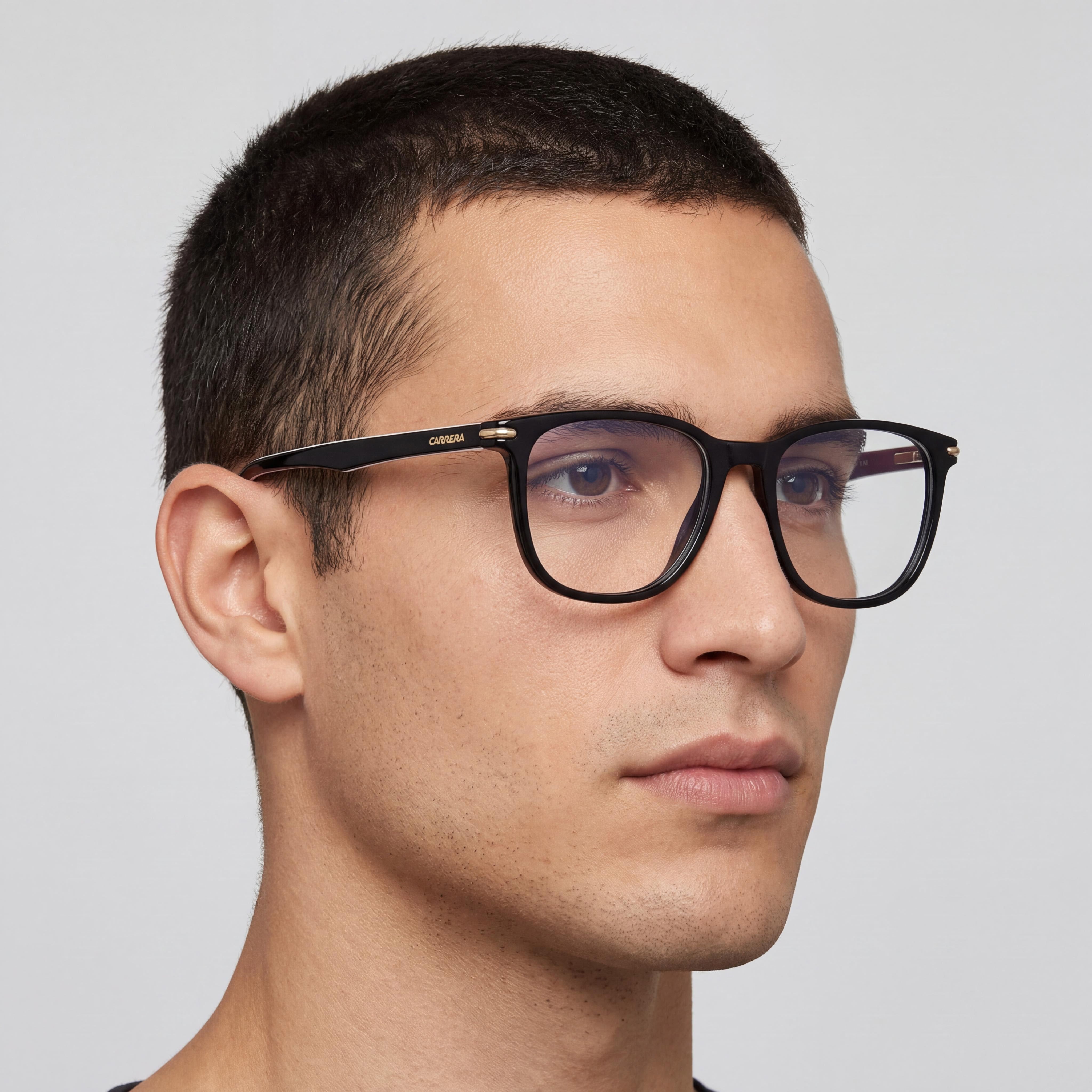 Gafas Carrera Carrera 308 unisex con montura de plástico, color negro a rayas, lentes de policarbonato, talla 53-17-145, Photo 5