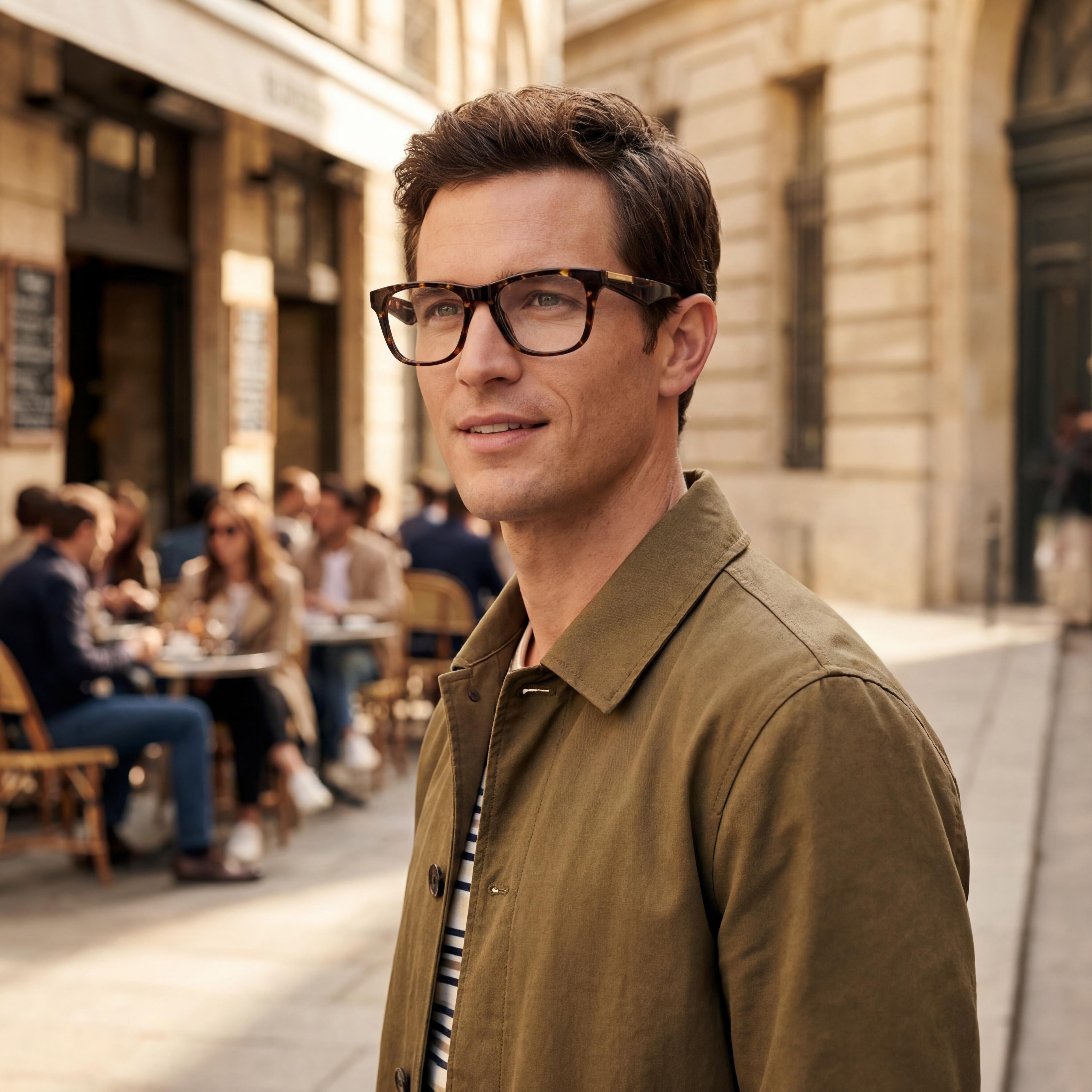 Monturas ópticas para hombre BURBERRY en color Havana Oscuro listas para graduar, Photo 6