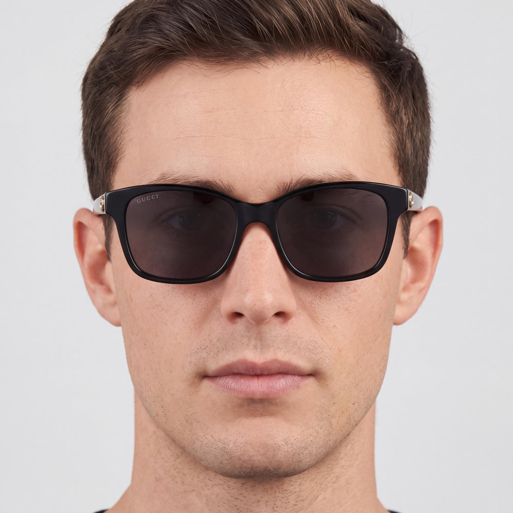 Gucci Men's Pantos-shaped Eyeglasses with Aluminium Frame, Plastic Lenses, and 54mm Lens Width