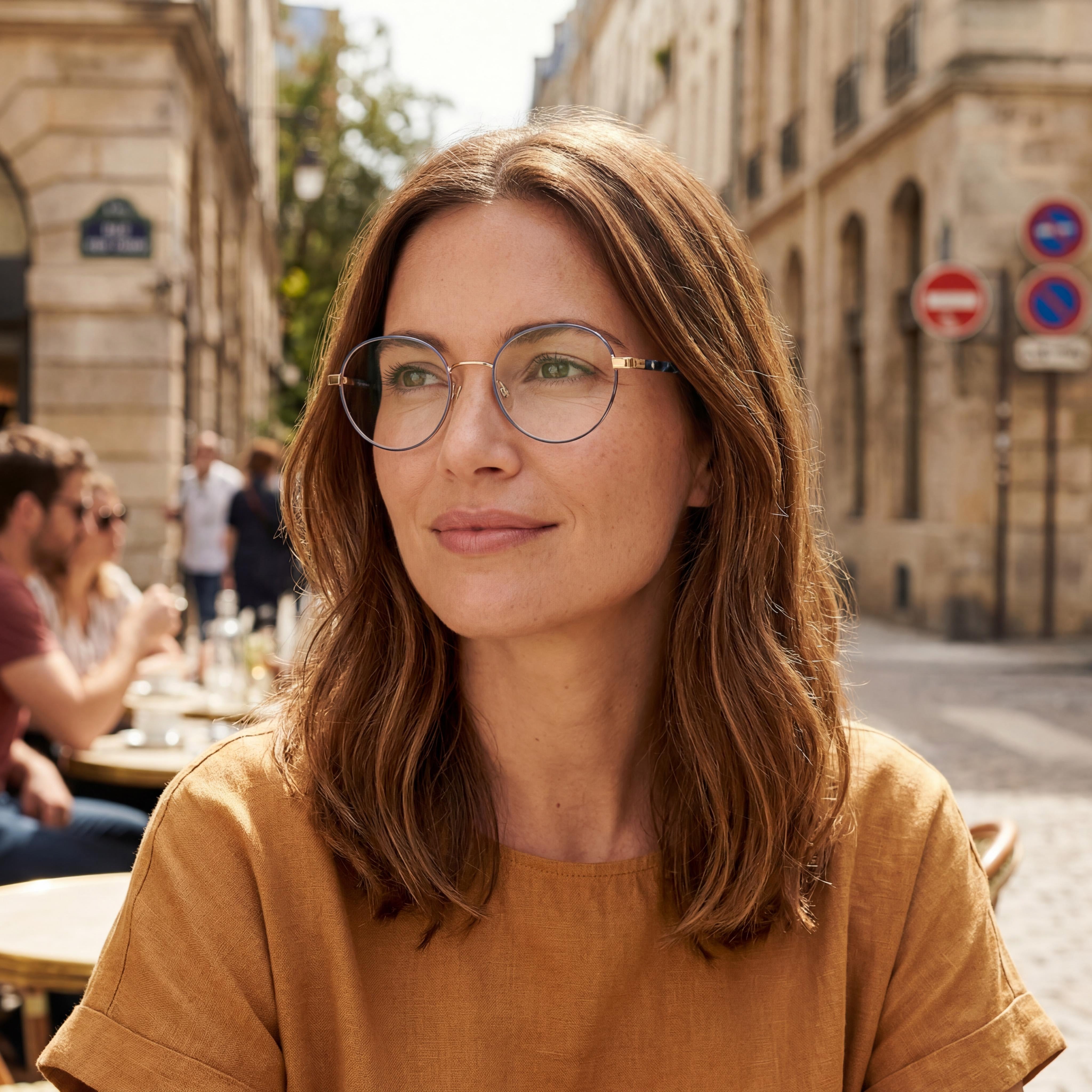 Gafas de plástico Kate Spade New York Marciann para mujer, sin lentes, color azul dorado, 49-19-140 mm, Photo 5