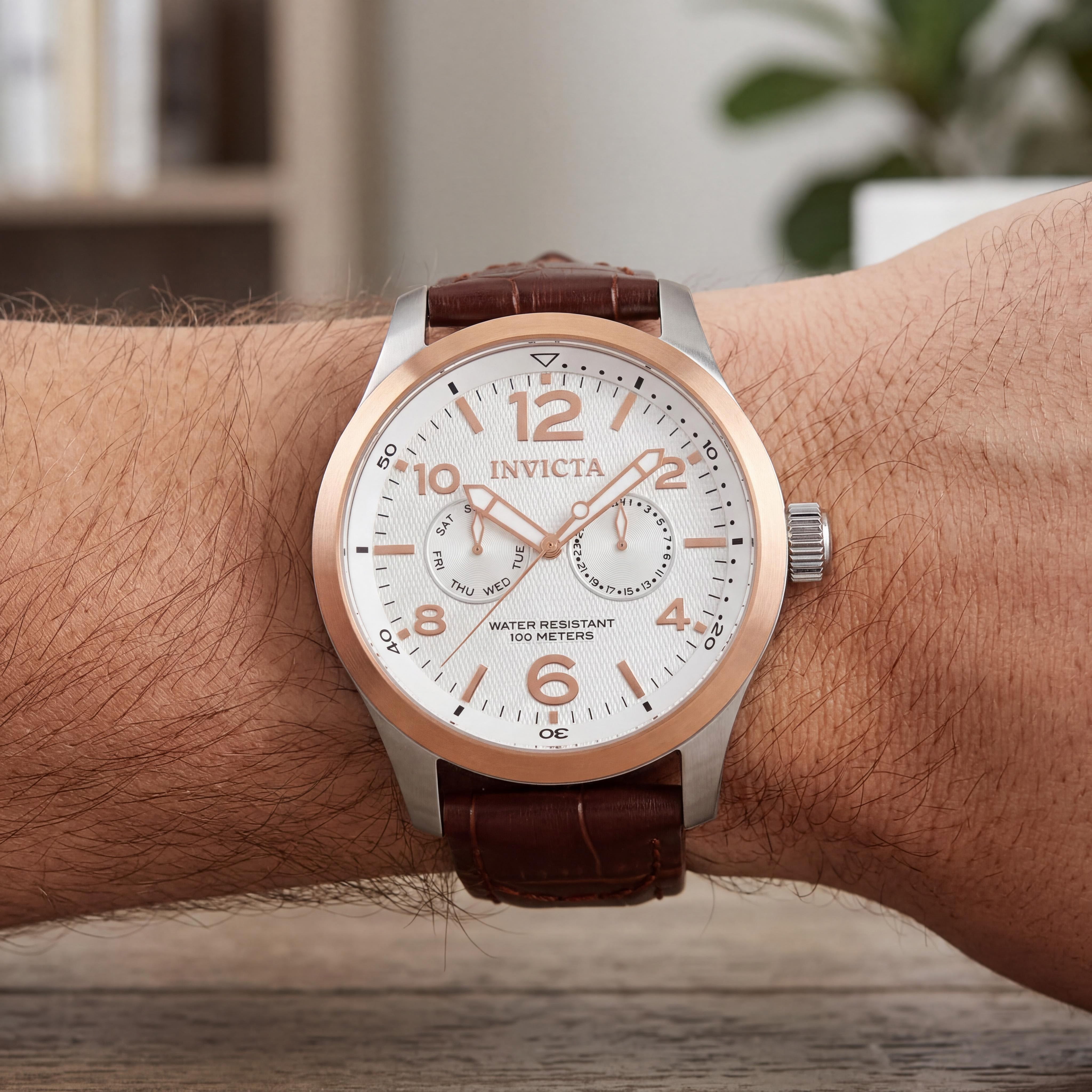 Invicta Mens 13010 I-Force Men's Silver, Rose Gold, Brown Watch, 48mm, Photo 4