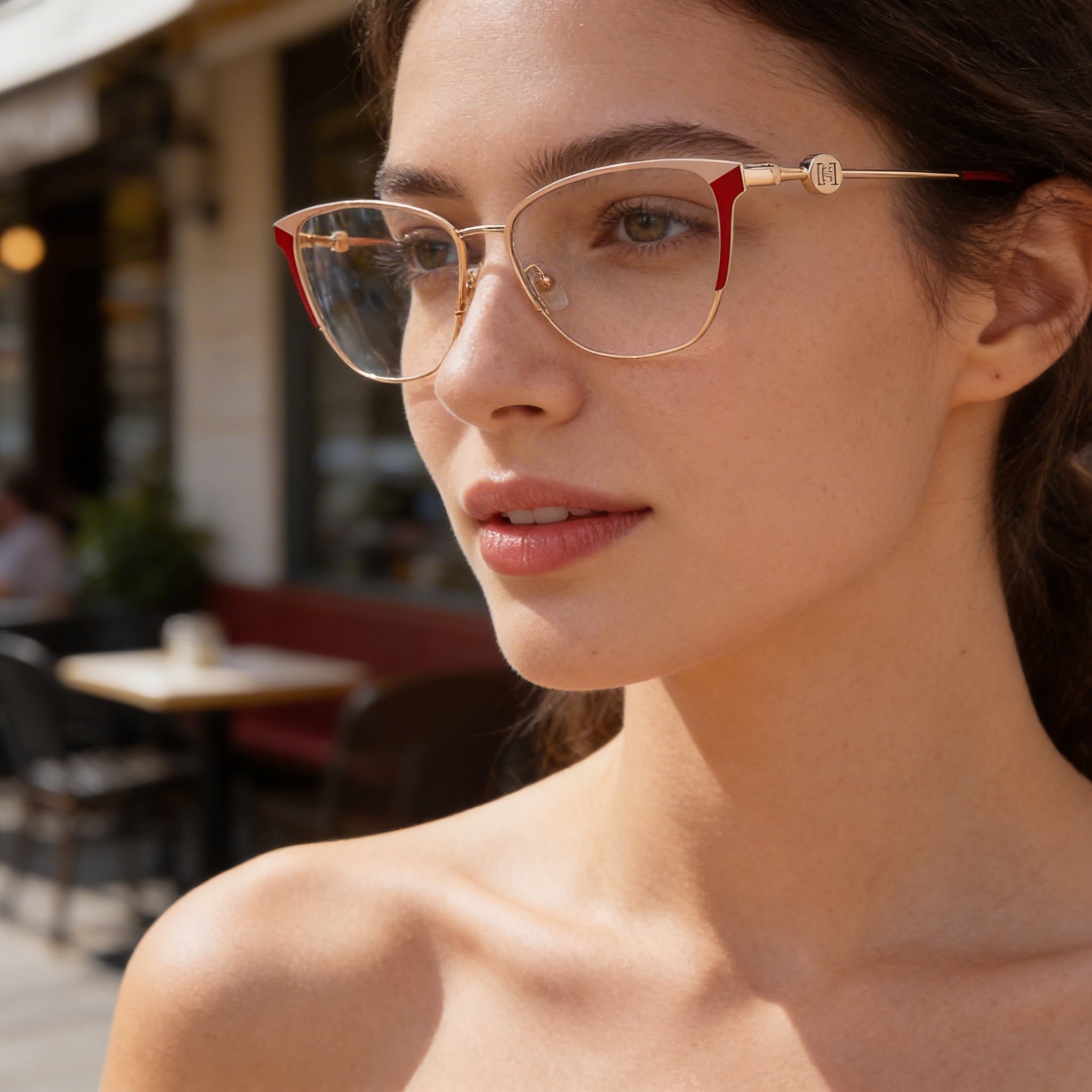Gafas de Sol de Acero y Aleación de Cobre Rojo Rosáceo Modernas para Mujer Carolina Herrera con Montura de 57 mm de Ancho de Lente, Photo 5