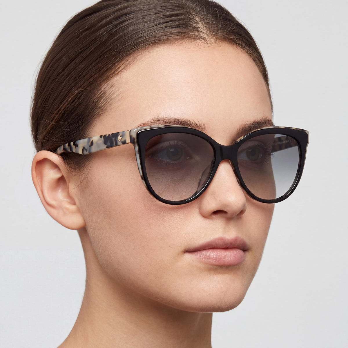 kate spade new york Daesha/F/S Cat Eye Women's Black Havana Acetate Grey Polarized UV Protection Sunglasses 56mm, Photo 4