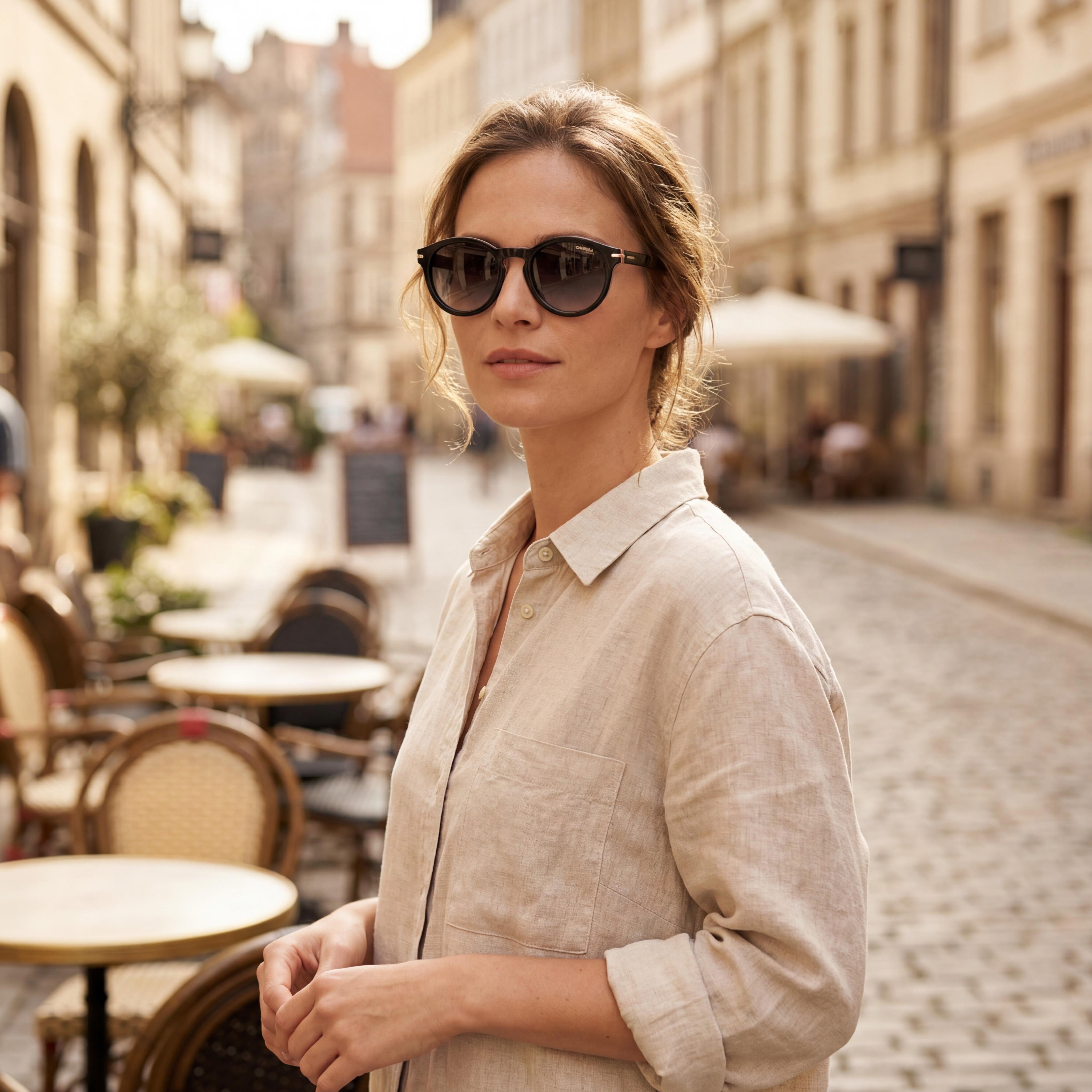 Carrera Classic Women's Black White Grey Shaded Acetate Sunglasses 48mm, Photo 4