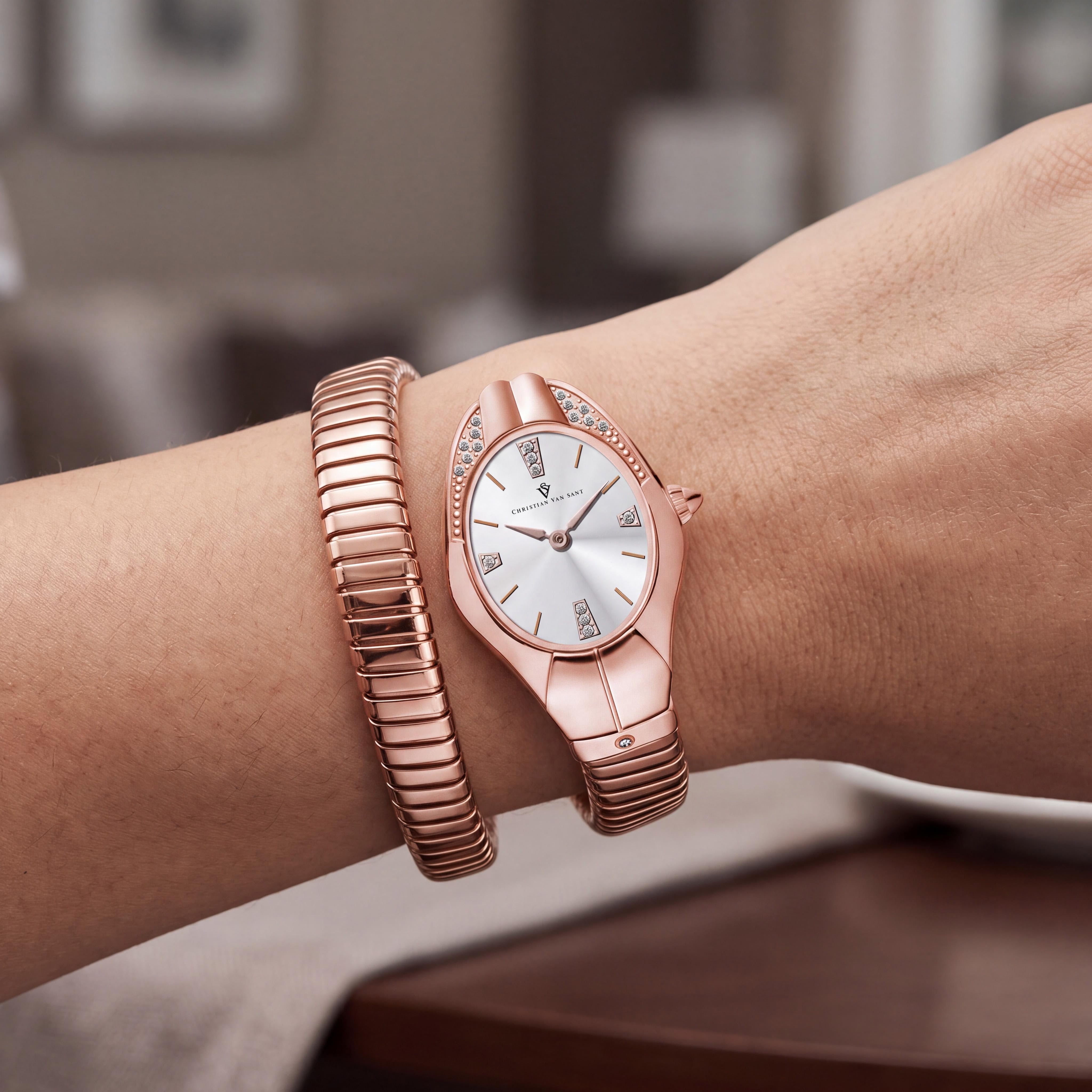 Christian Van CV0887 Sant bracelet Women's Silver Stainless Steel Case & Bracelet Watch with Silver Dial & Quartz Movement, Photo 3