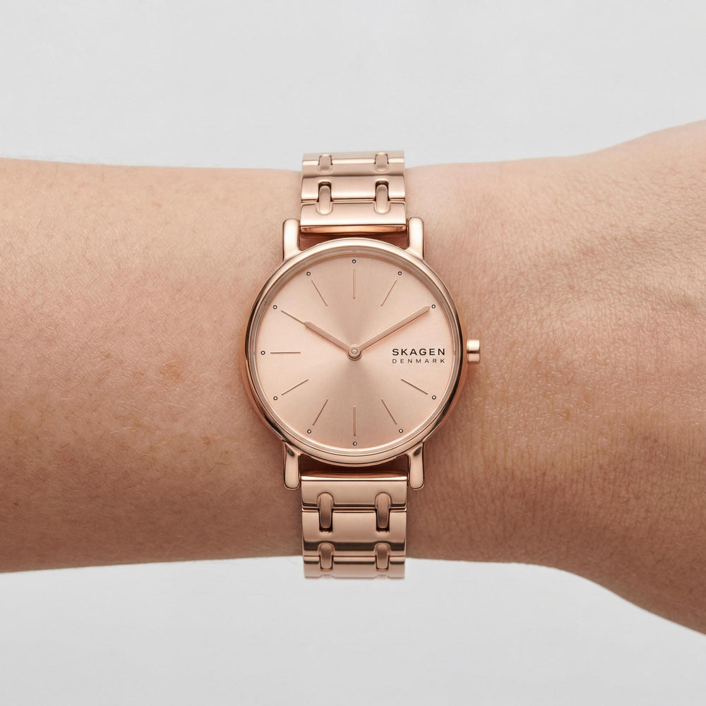Reloj SKAGEN DENMARK Signatur Lille para mujer, de acero inoxidable en oro rosa y correa intercambiable de 30 mm