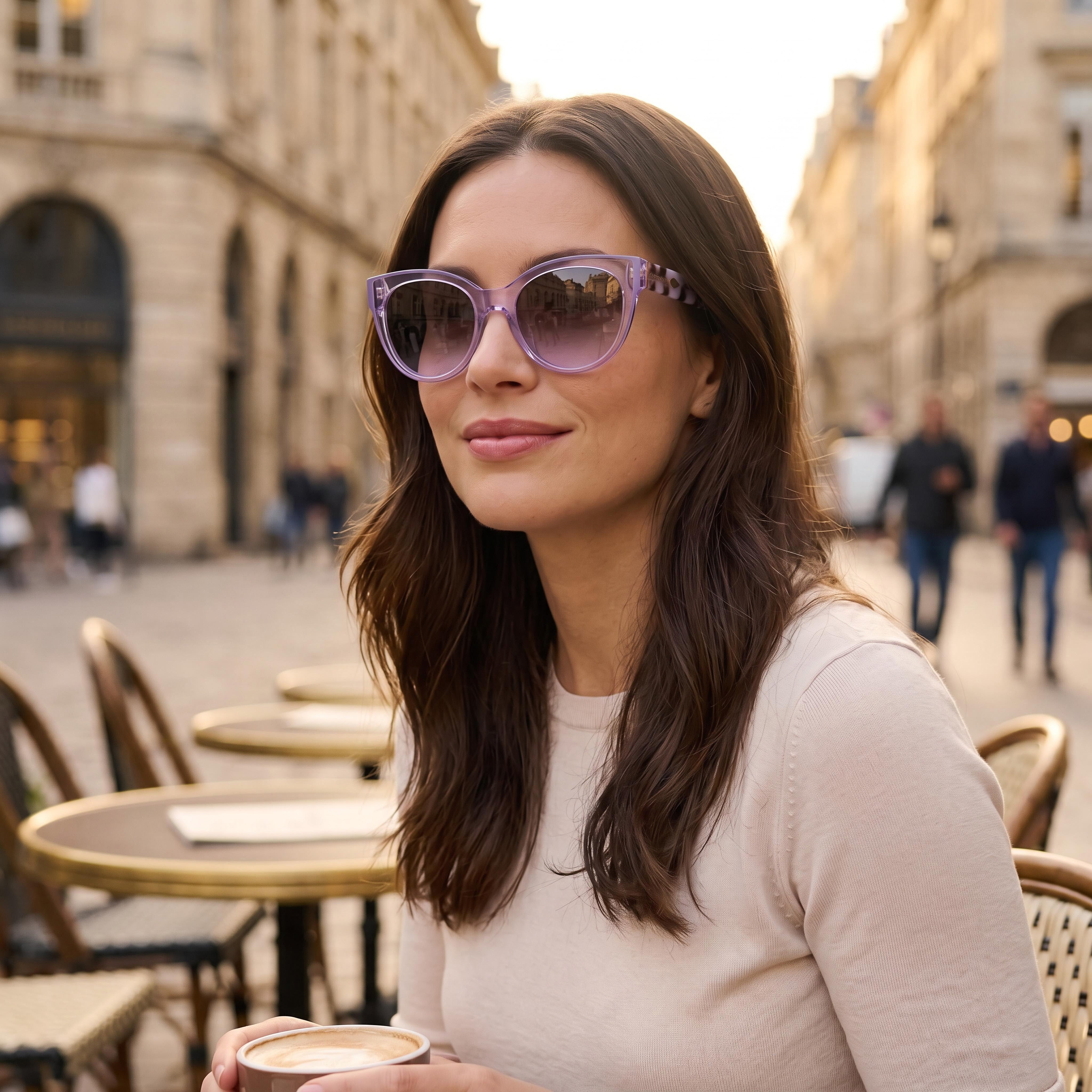 kate spade new york Javana/G/S Women's Violet Acetate Frame Non- Brown Violet Doubleshade Lens Sunglasses 53mm, Photo 6
